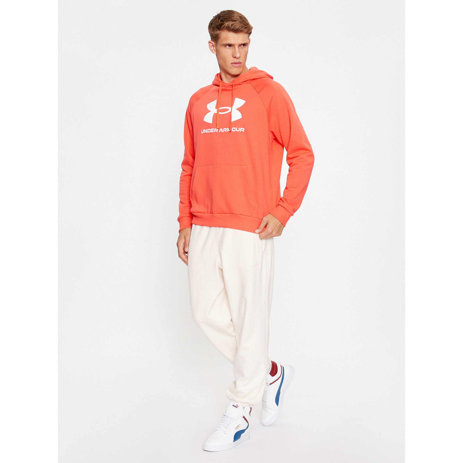 Under Armour Mikina Ua Rival Fleece Logo Hd 1379758 Červená Loose Fit - Pepit.sk