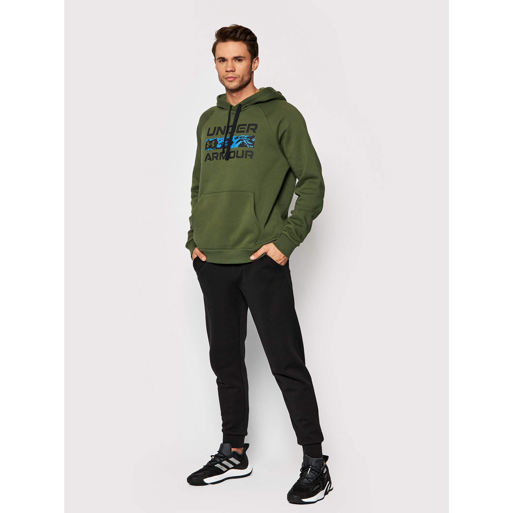 Under Armour Mikina Ua Rival Signature 1366363 Zelená Relaxed Fit - Pepit.sk