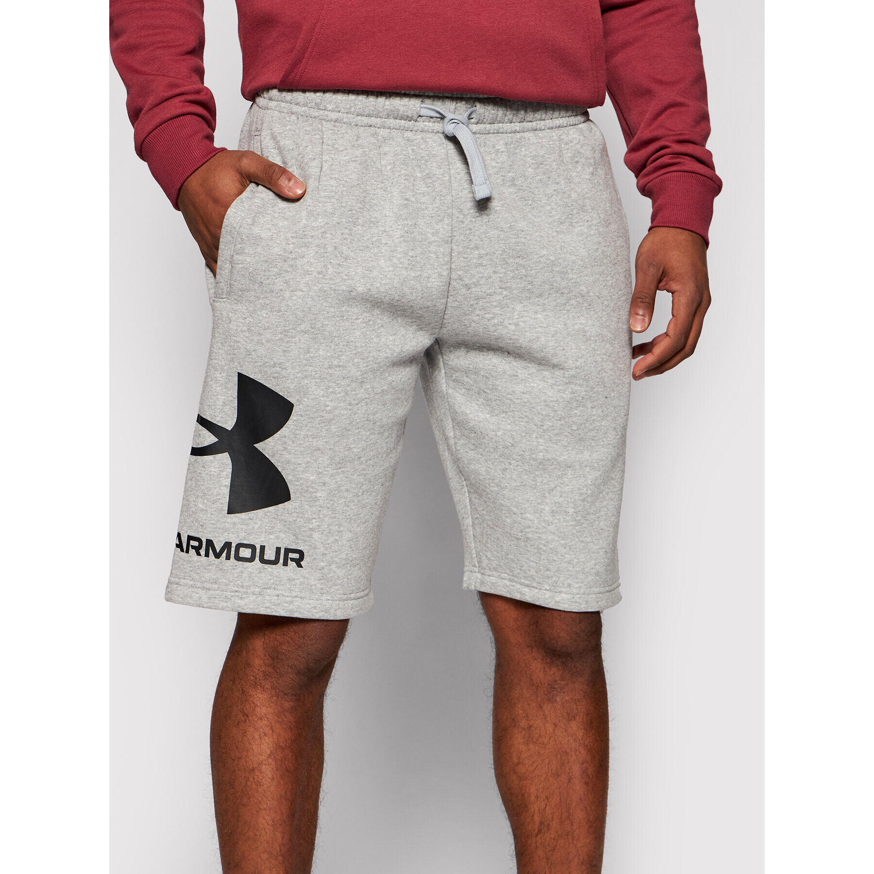 Under Armour Športové kraťasy Rival Fleece Big Logo 1357118 Sivá Loose Fit - Pepit.sk