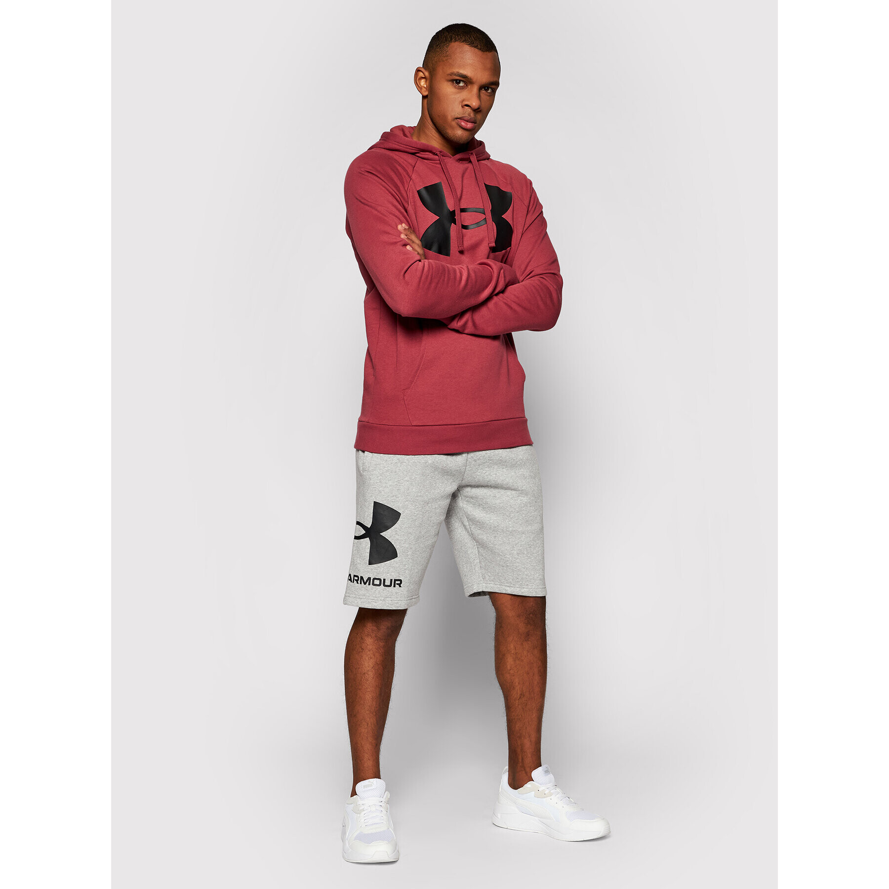 Under Armour Športové kraťasy Rival Fleece Big Logo 1357118 Sivá Loose Fit - Pepit.sk