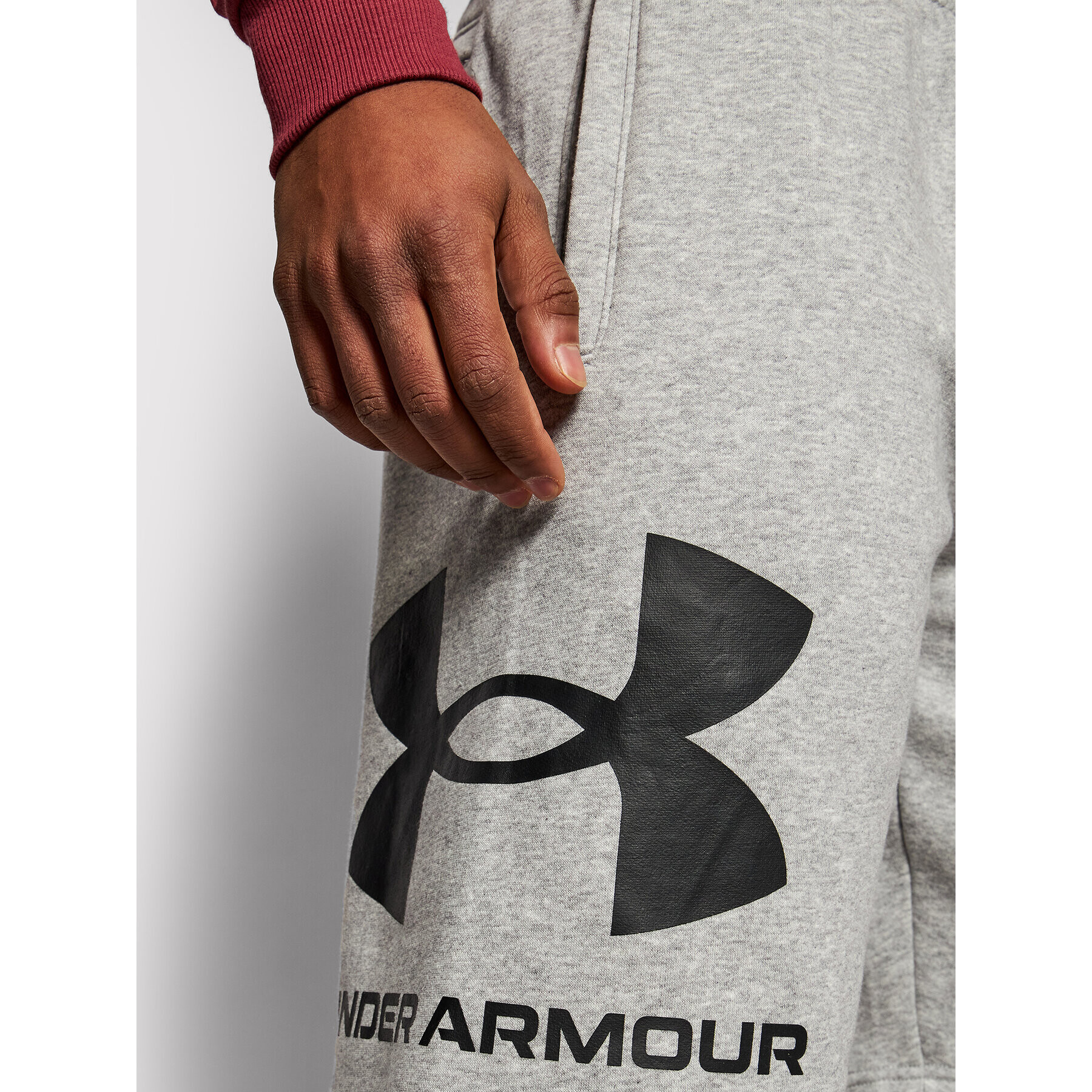 Under Armour Športové kraťasy Rival Fleece Big Logo 1357118 Sivá Loose Fit - Pepit.sk