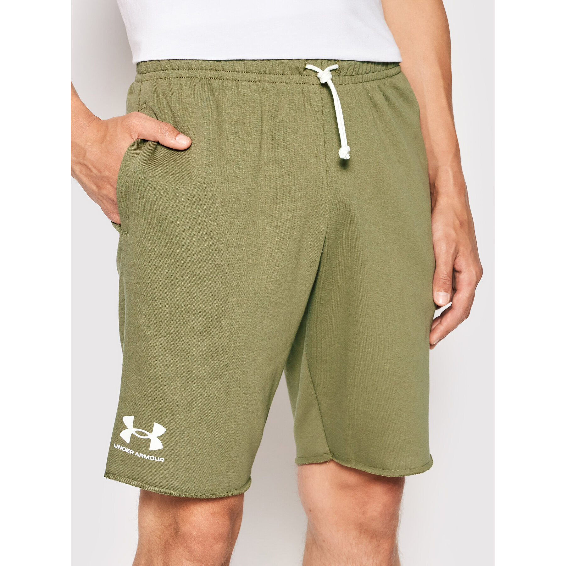 Under Armour Športové kraťasy Rival Terry 1361631 Zelená Regular Fit - Pepit.sk