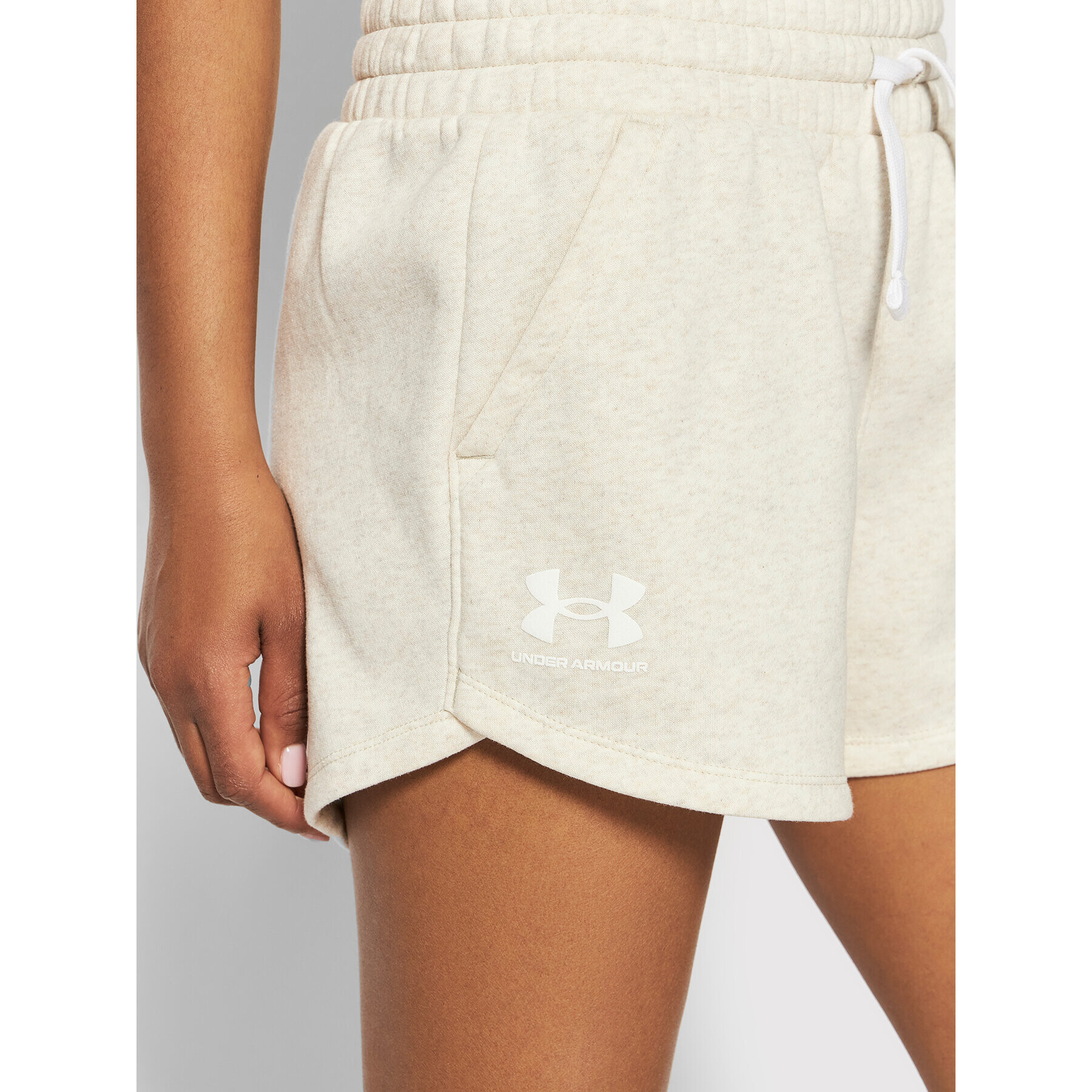 Under Armour Športové kraťasy Ua Rival Fleece 1369858 Béžová Loose Fit - Pepit.sk