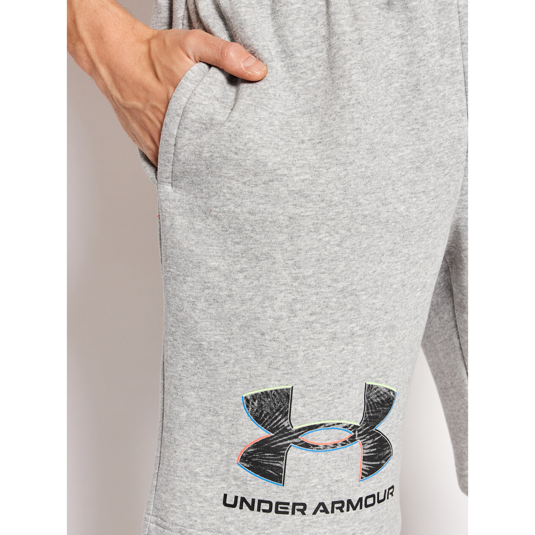 Under Armour Športové kraťasy Ua Rival Fleece Graphic 1370350 Sivá Loose Fit - Pepit.sk