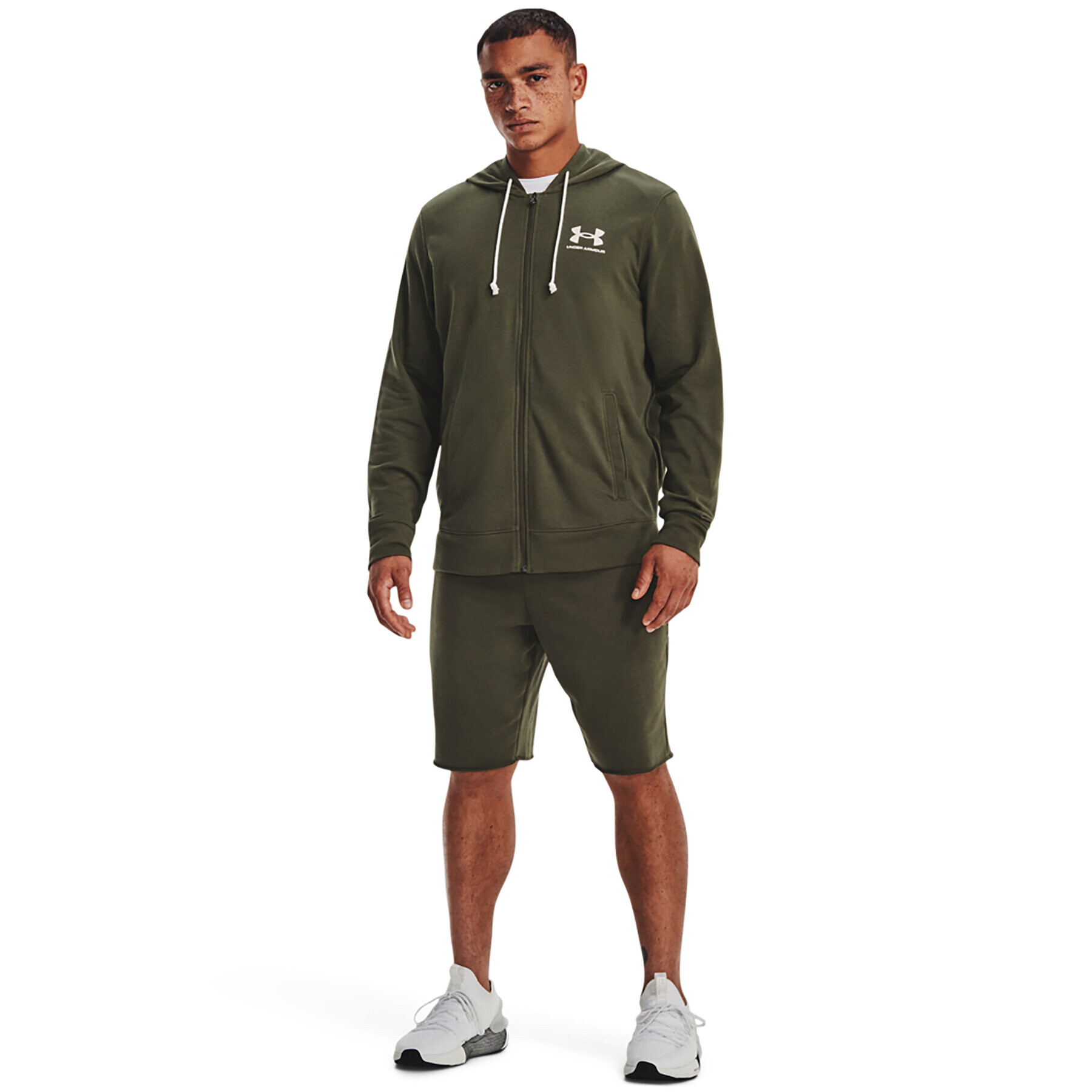 Under Armour Športové kraťasy UA RIVAL TERRY SHORT 1361631 Kaki Regular Fit - Pepit.sk