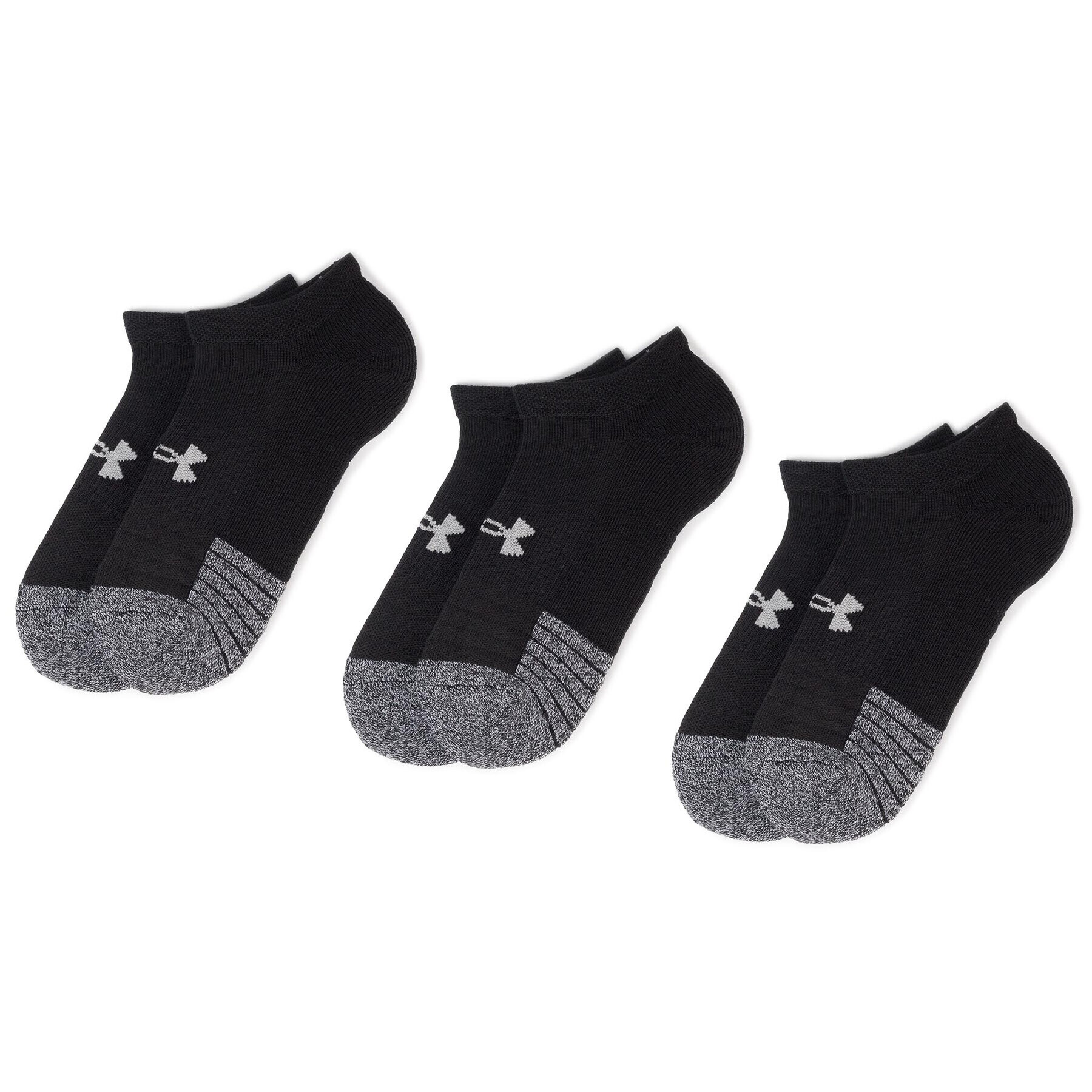 Under Armour Súprava 3 párov kotníkových ponožiek unisex Heatgear No Show Sock 1346755-001 Čierna - Pepit.sk