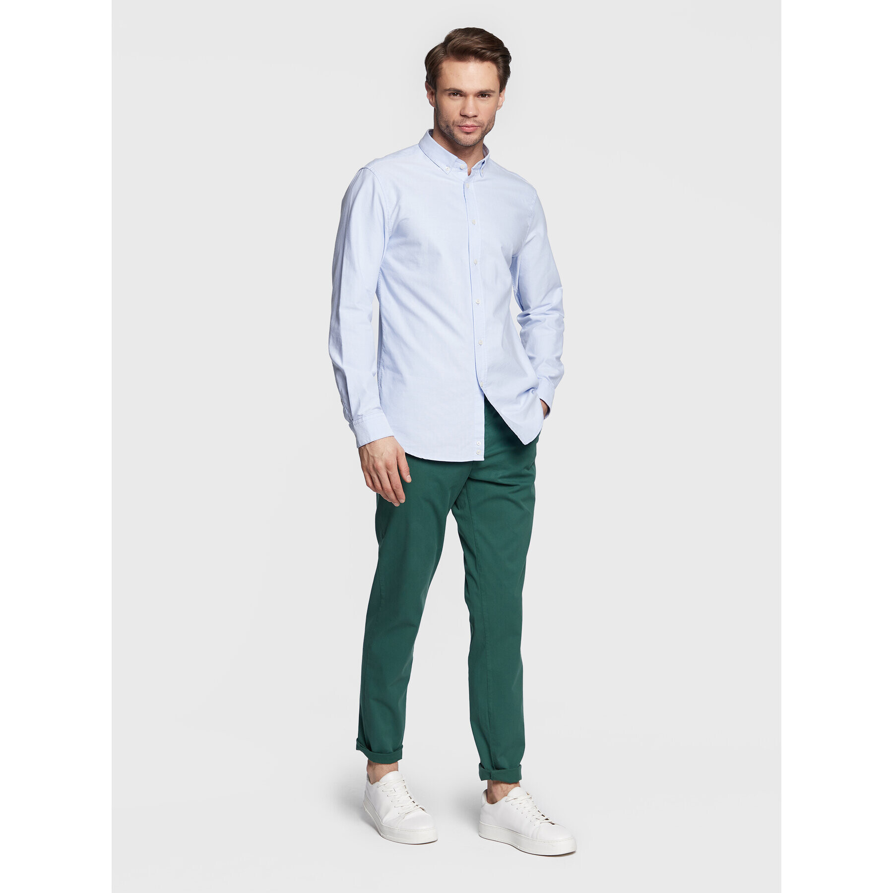 United Colors Of Benetton Chino nohavice 4DKH55I18 Zelená Slim Fit - Pepit.sk