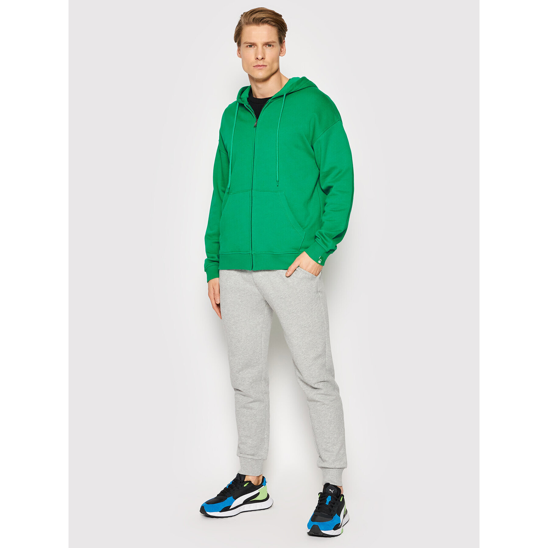 United Colors Of Benetton Mikina 3J68U5001 Zelená Regular Fit - Pepit.sk