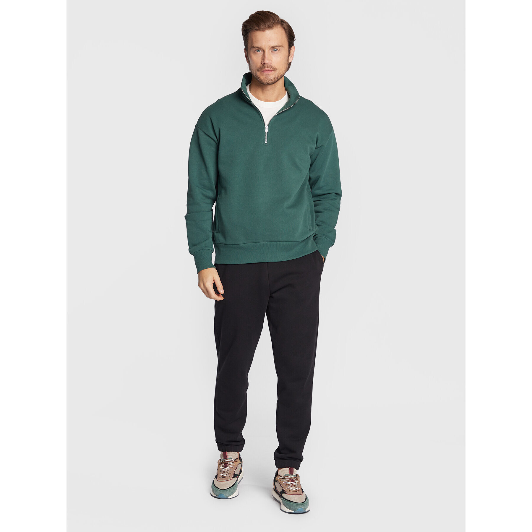 United Colors Of Benetton Mikina 3J73U103Q Zelená Relaxed Fit - Pepit.sk