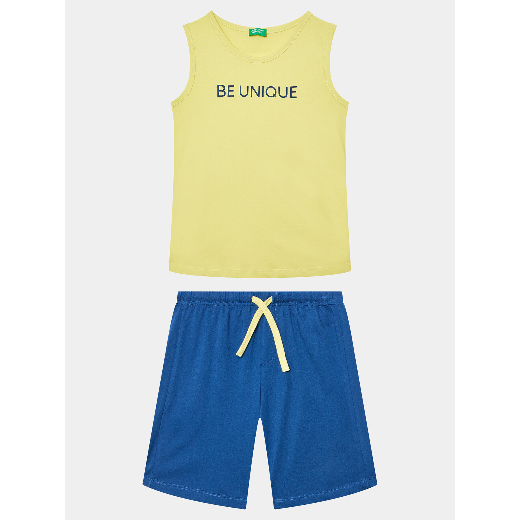 United Colors Of Benetton Súprava Tričko a šortky 3096CK005 Žltá Regular Fit - Pepit.sk