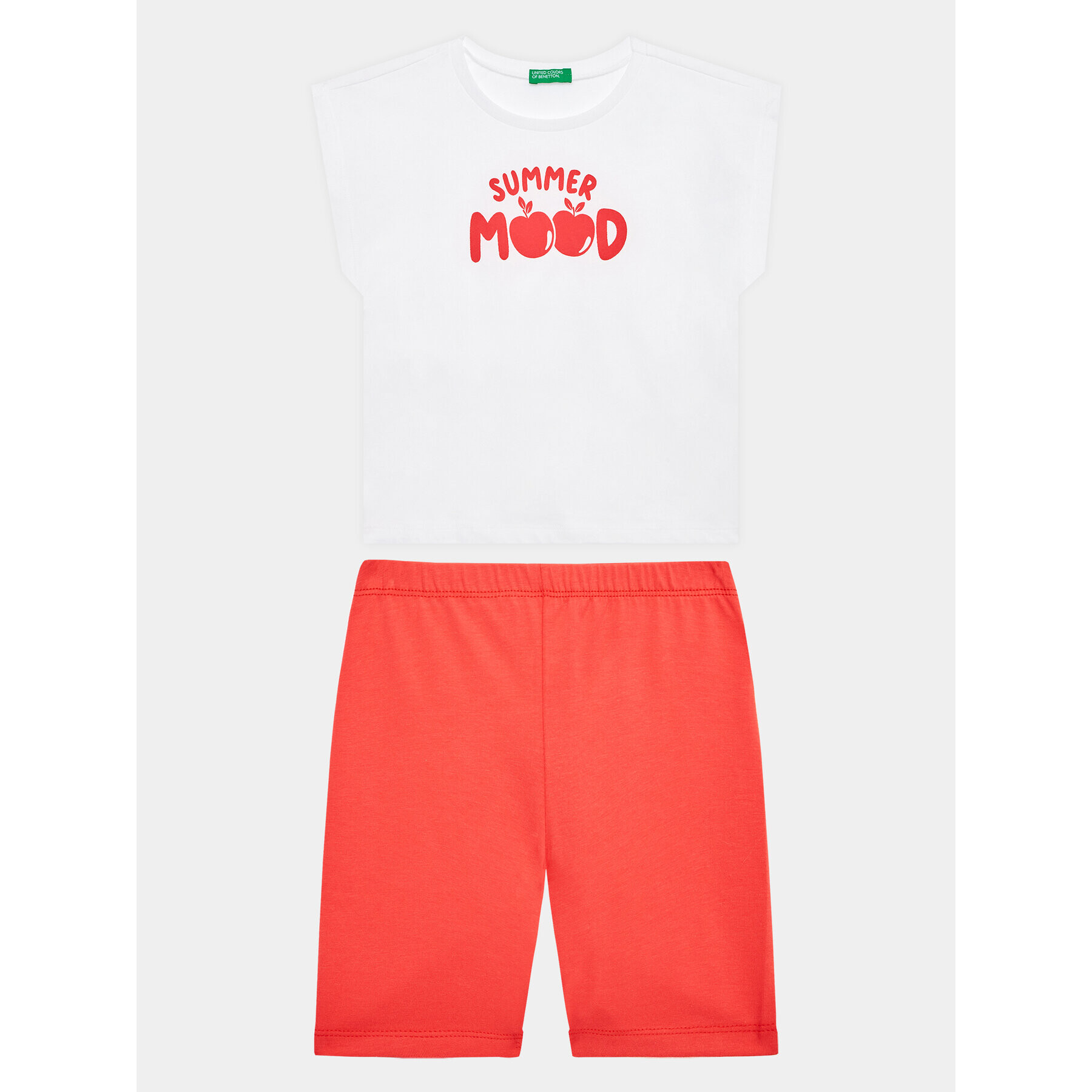 United Colors Of Benetton Súprava Tričko a šortky 3096GK008 Biela Regular Fit - Pepit.sk