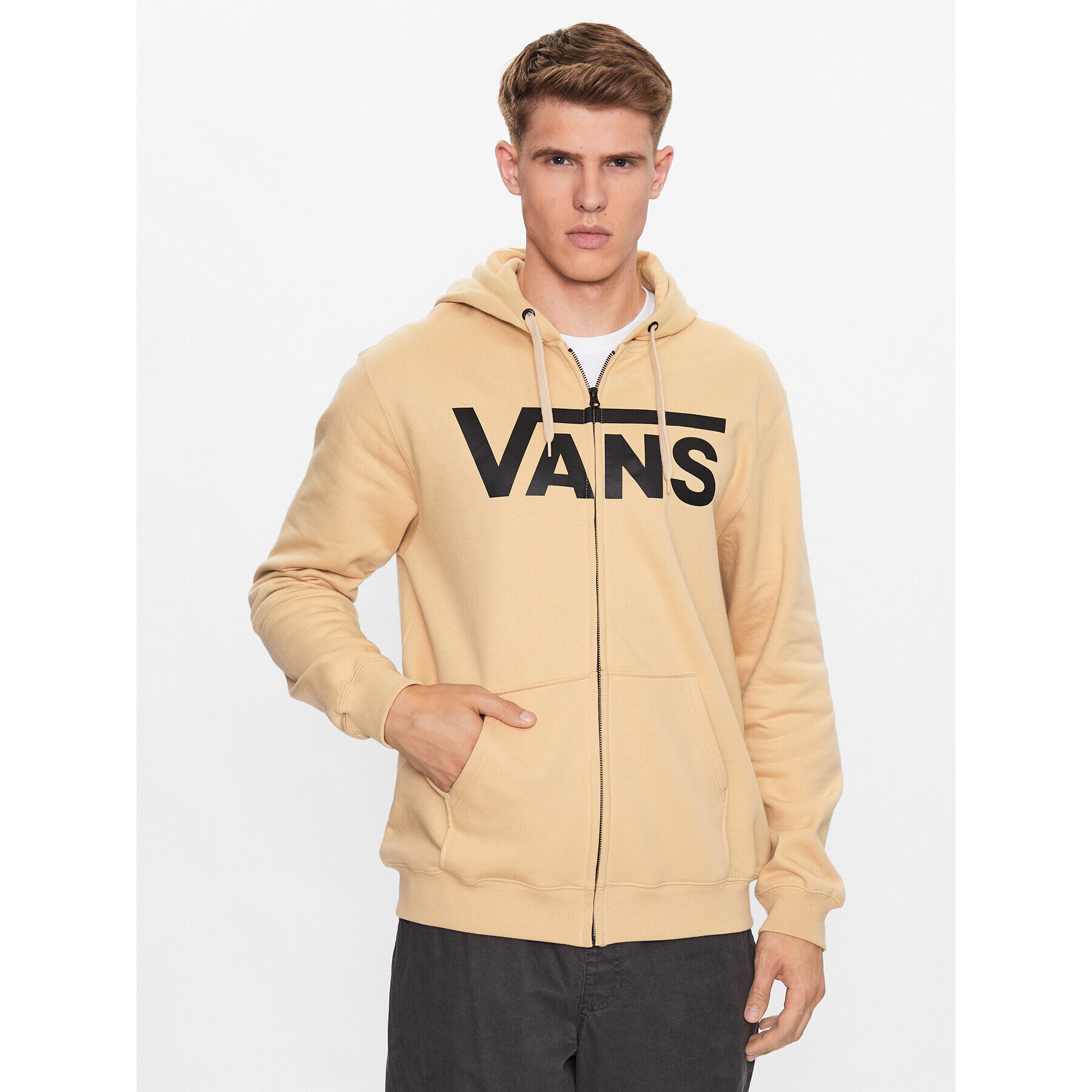 Vans Mikina Mn Classic Zip Hoodie Ii VN0A456C Béžová Classic Fit - Pepit.sk