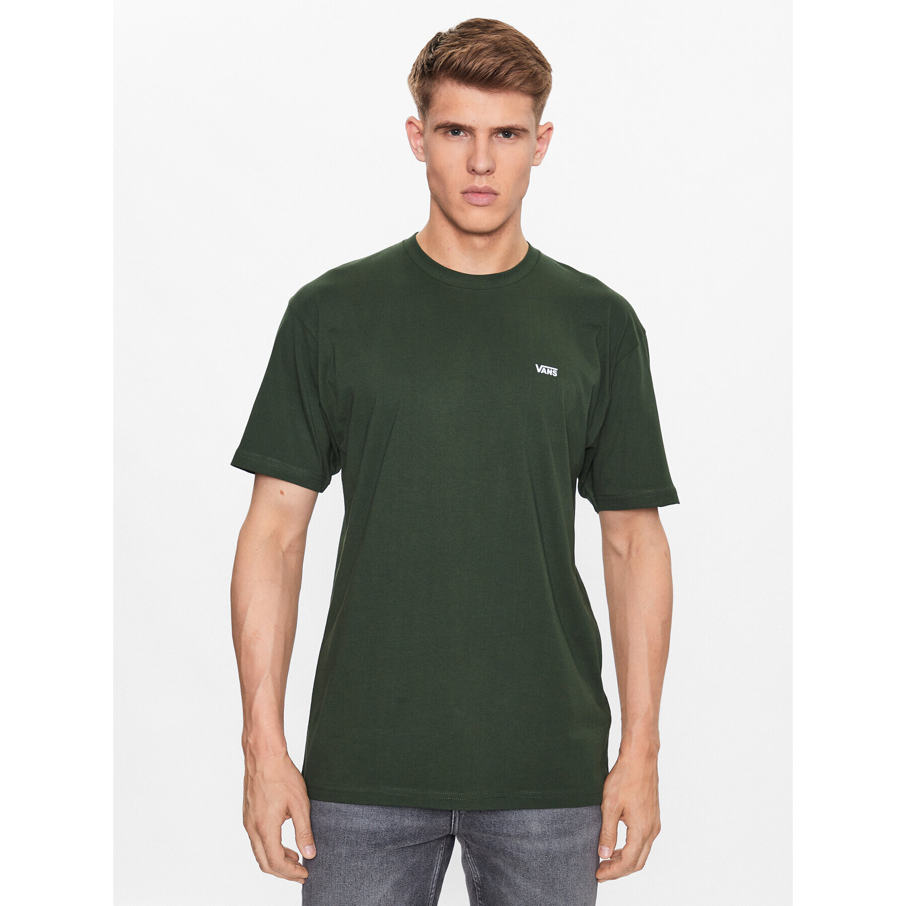 Vans Tričko Mn Left Chest Logo Tee VN0A3CZE Kaki Classic Fit - Pepit.sk