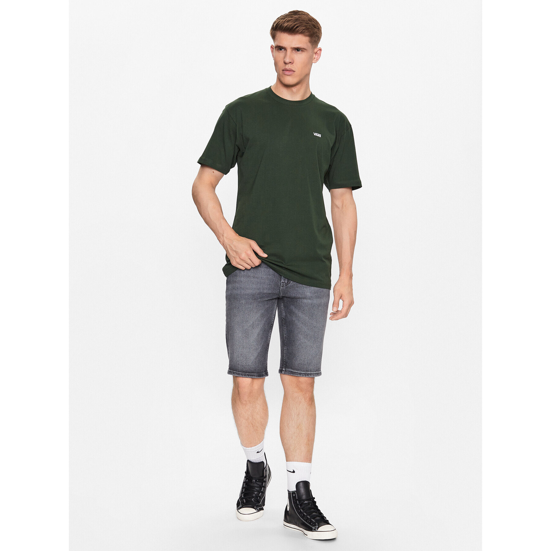 Vans Tričko Mn Left Chest Logo Tee VN0A3CZE Kaki Classic Fit - Pepit.sk