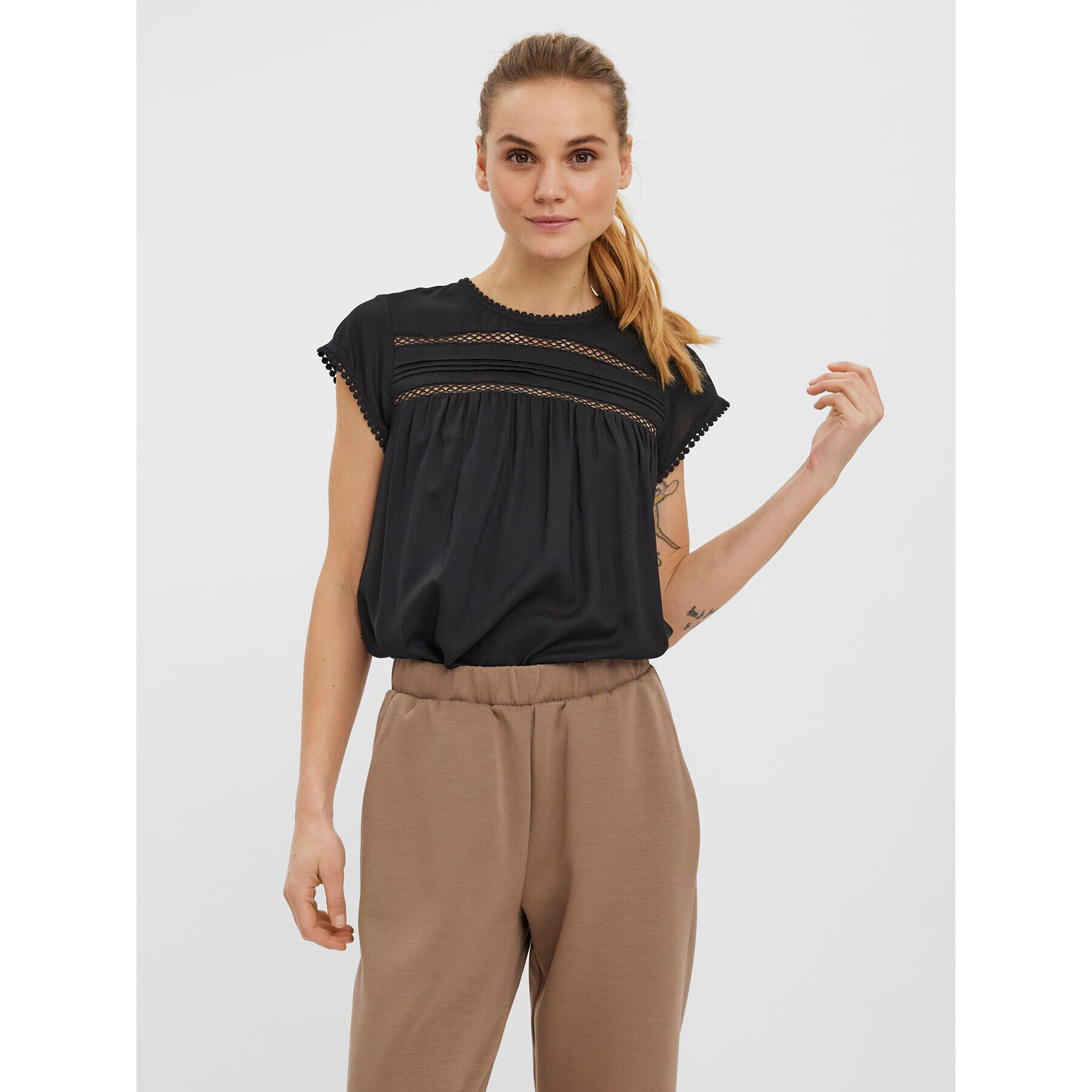 Vero Moda Blúzka Debbie 10247943 Čierna Regular Fit - Pepit.sk