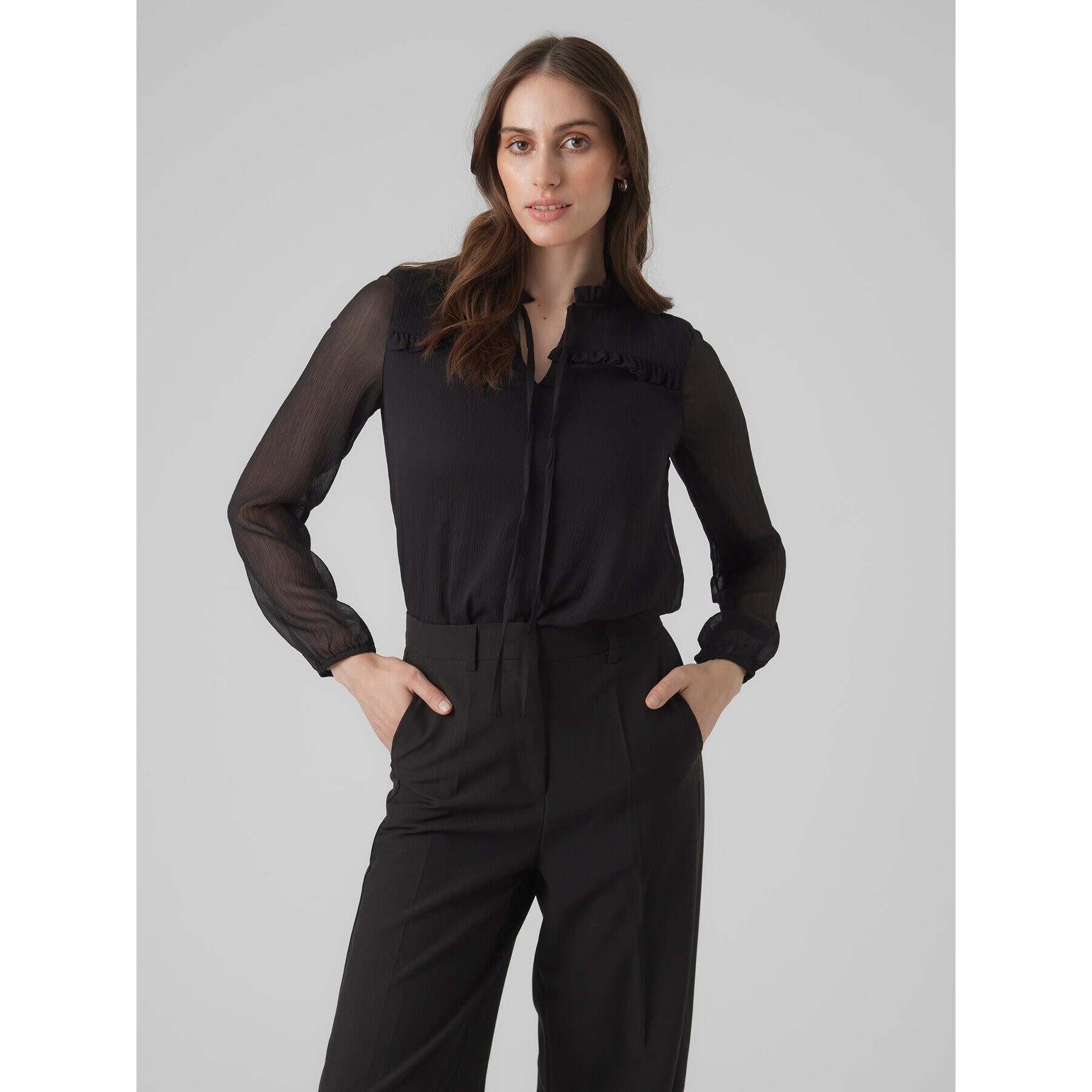 Vero Moda Blúzka Milla 10295551 Čierna Regular Fit - Pepit.sk