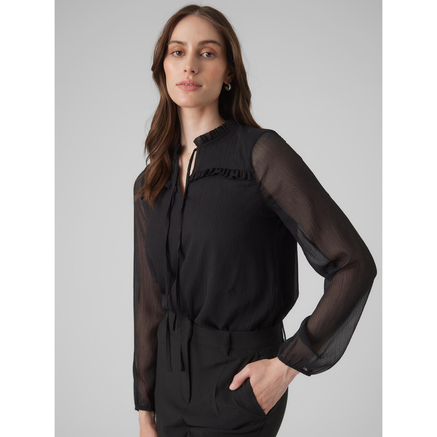 Vero Moda Blúzka Milla 10295551 Čierna Regular Fit - Pepit.sk