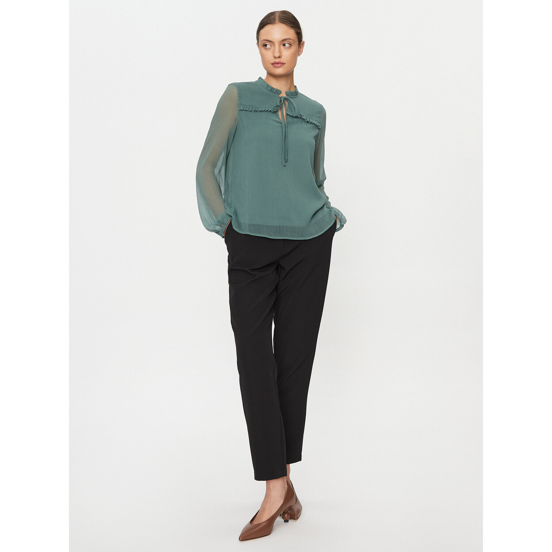 Vero Moda Blúzka Milla 10295551 Zelená Regular Fit - Pepit.sk