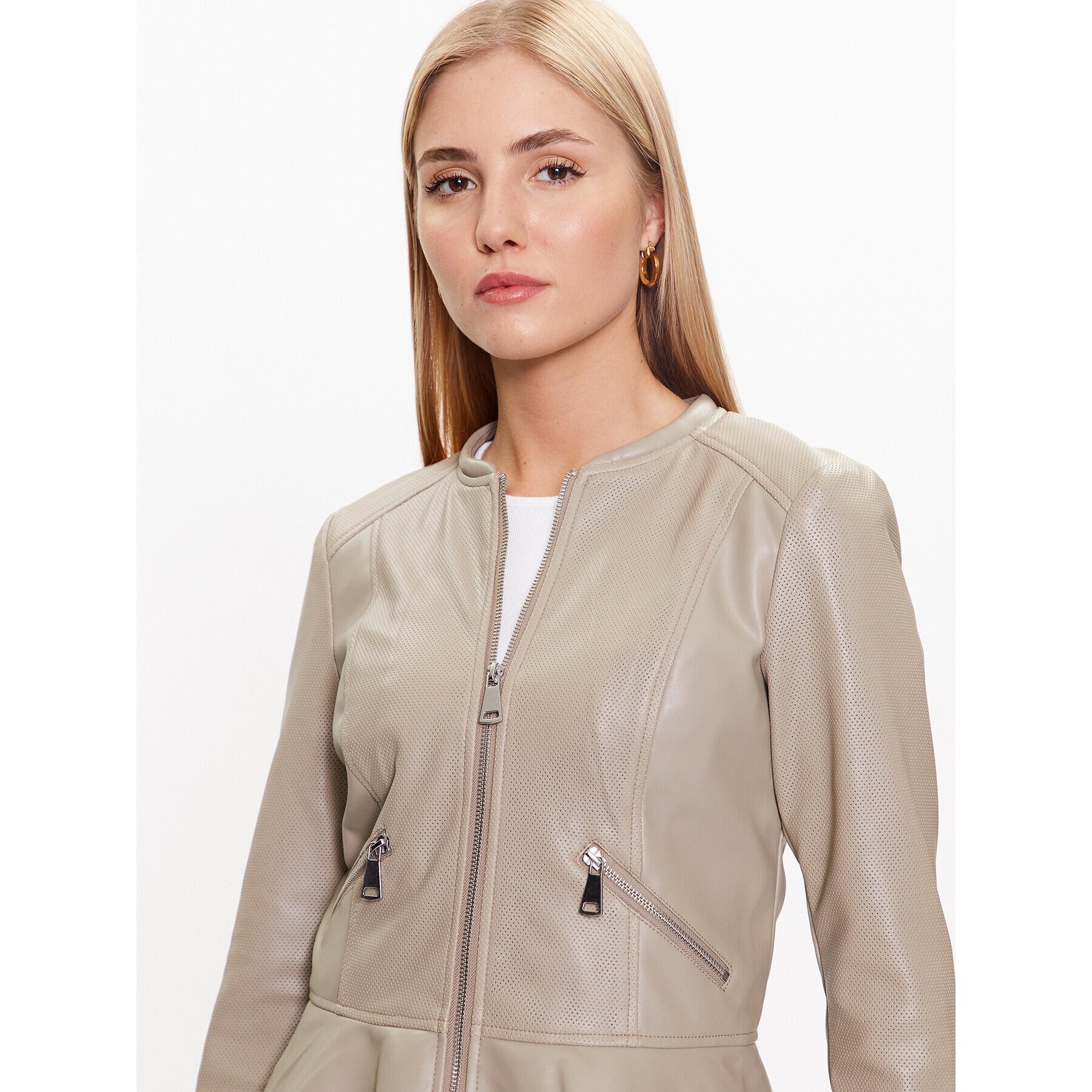 Vero Moda Bunda z imitácie kože Avery Ally 10286341 Béžová Regular Fit - Pepit.sk