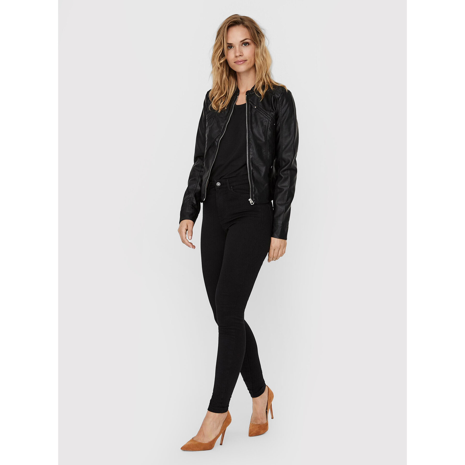 Vero Moda Bunda z imitácie kože Favodona 10230873 Čierna Regular Fit - Pepit.sk