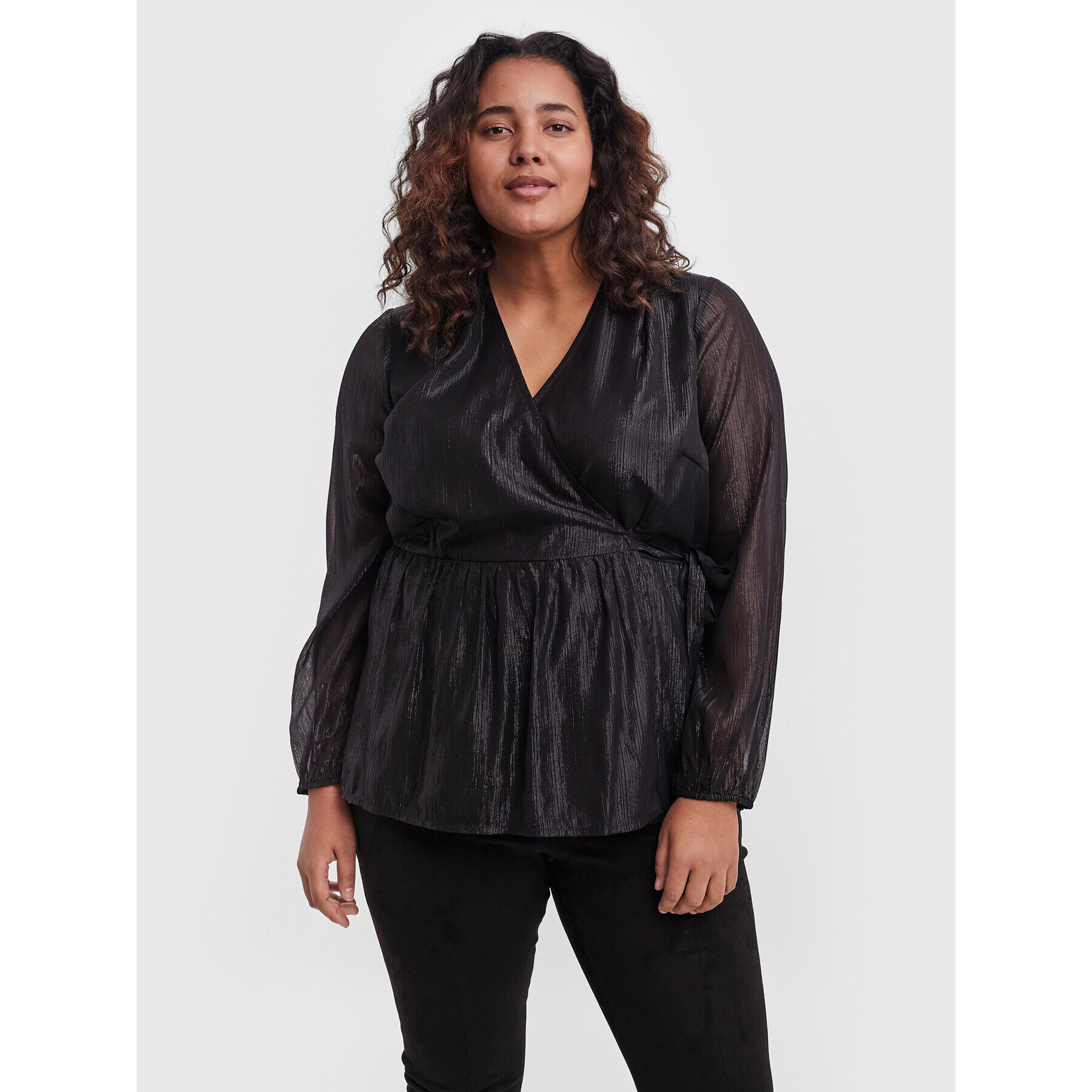 Vero Moda Curve Blúzka Lisa 10256711 Čierna Regular Fit - Pepit.sk