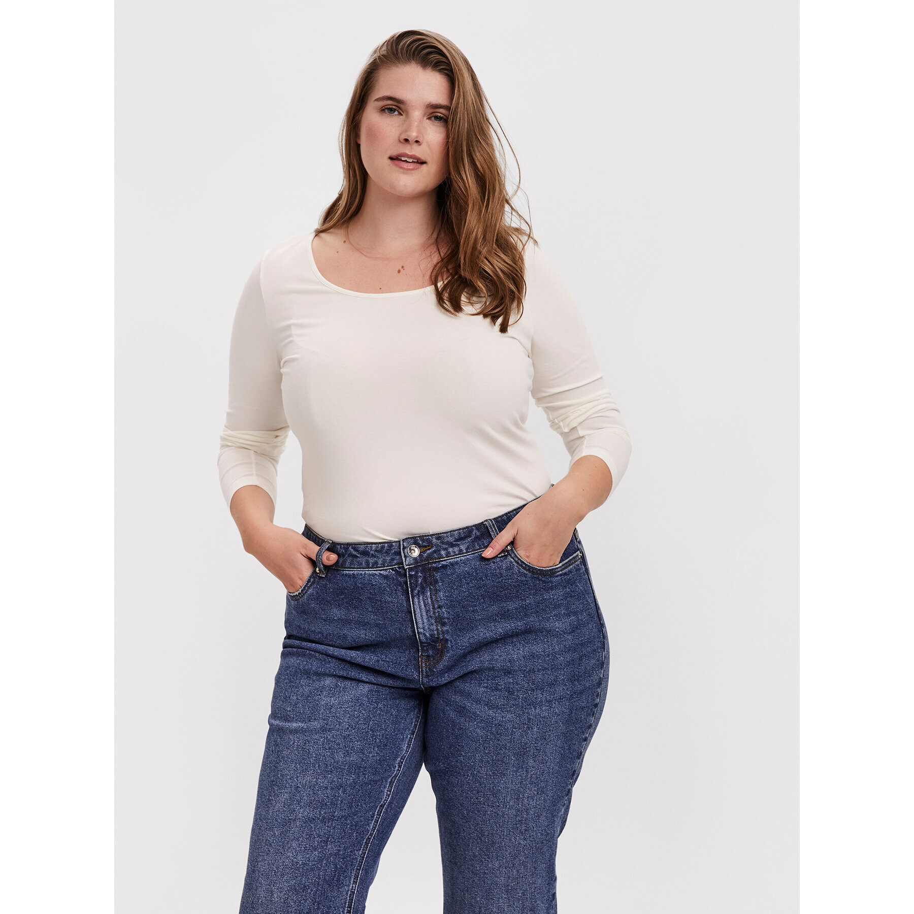 Vero Moda Curve Blúzka Paxi 10251959 Biela Regular Fit - Pepit.sk