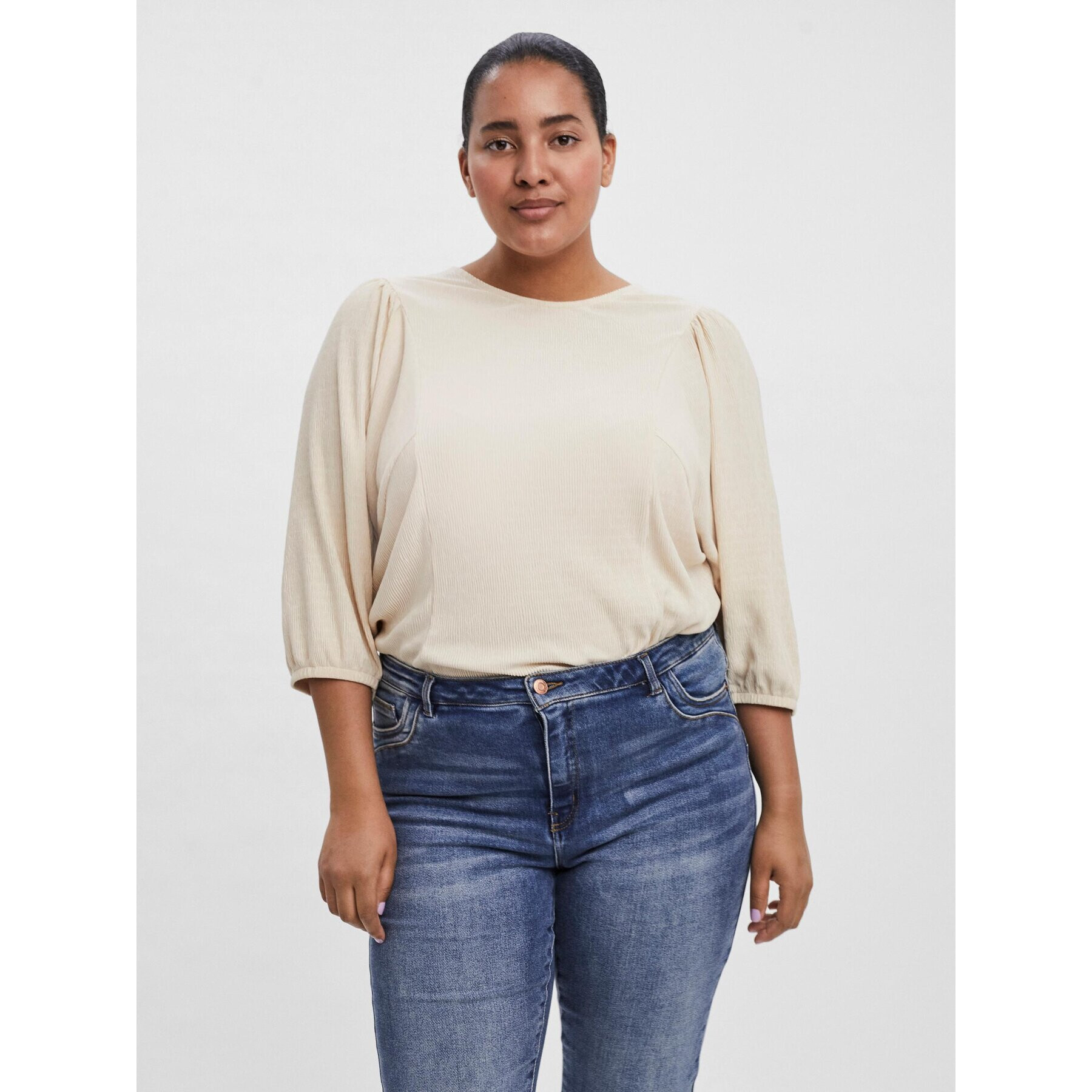 Vero Moda Curve Blúzka Rosi 10252101 Béžová Regular Fit - Pepit.sk