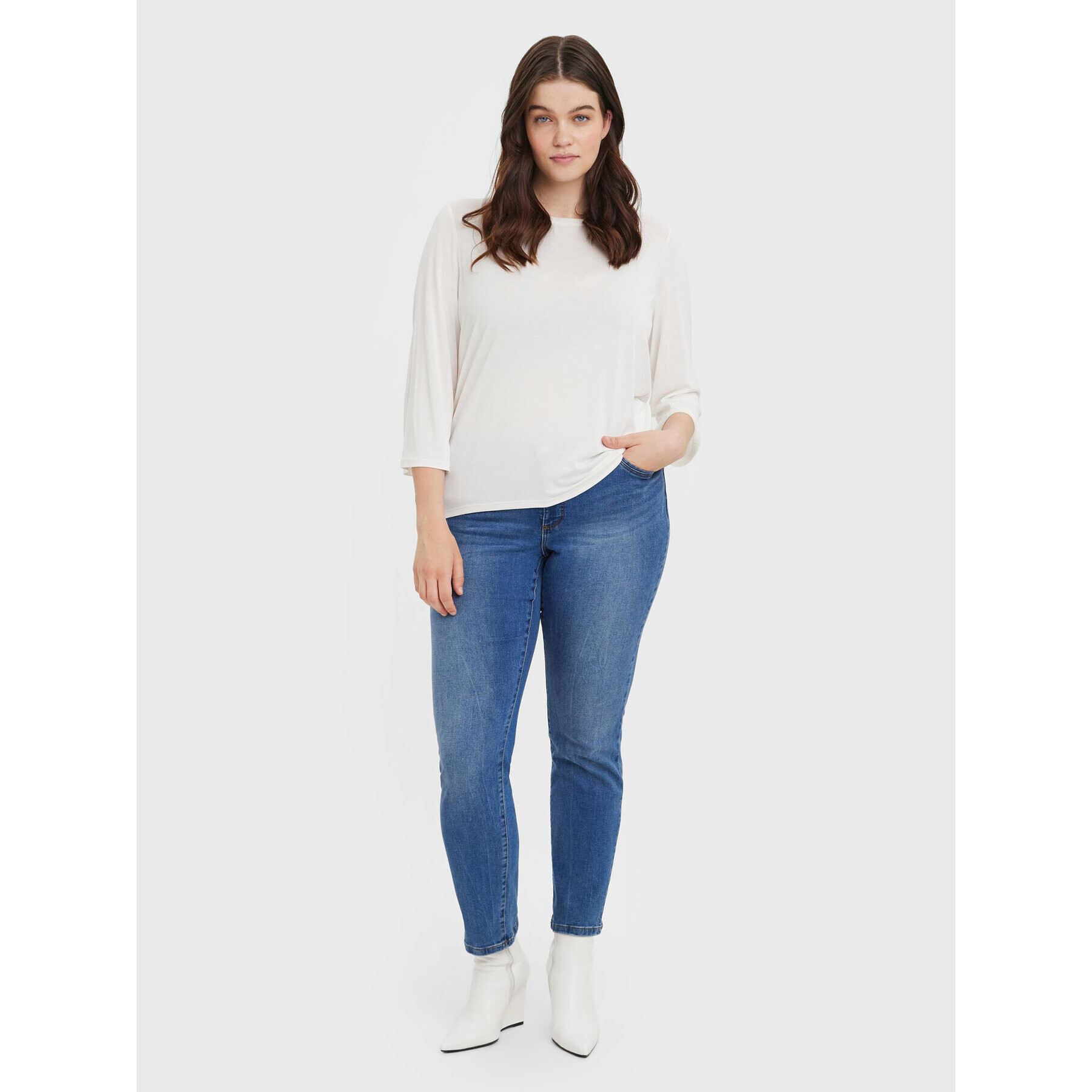 Vero Moda Curve Blúzka Vebia 10279540 Biela Regular Fit - Pepit.sk