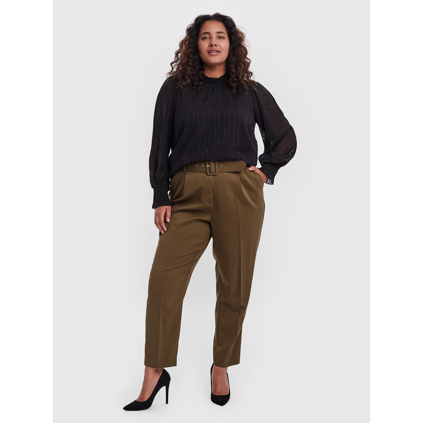 Vero Moda Curve Blúzka Yasmin 10256493 Čierna Regular Fit - Pepit.sk