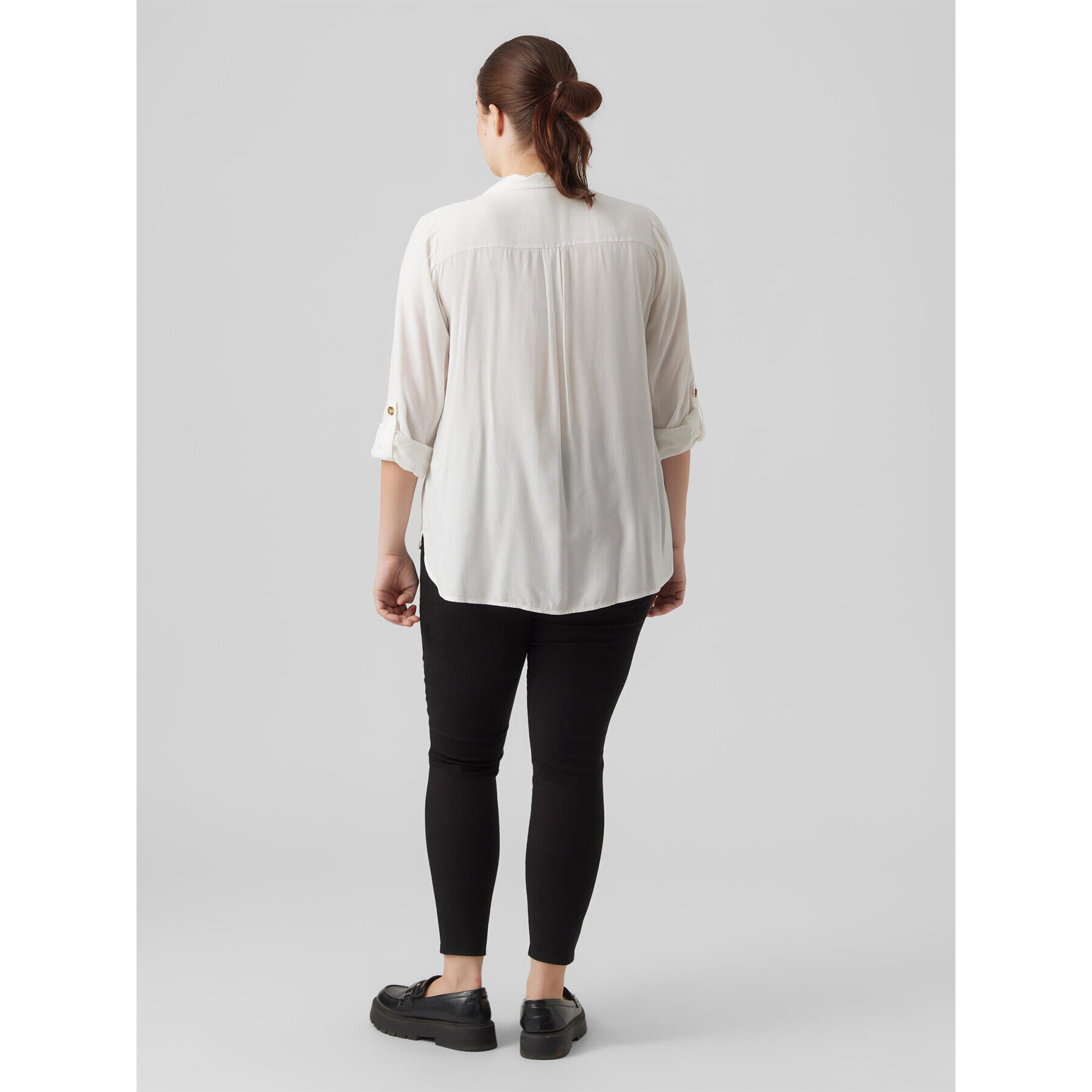 Vero Moda Curve Košeľa Bumpy 10276694 Biela Regular Fit - Pepit.sk