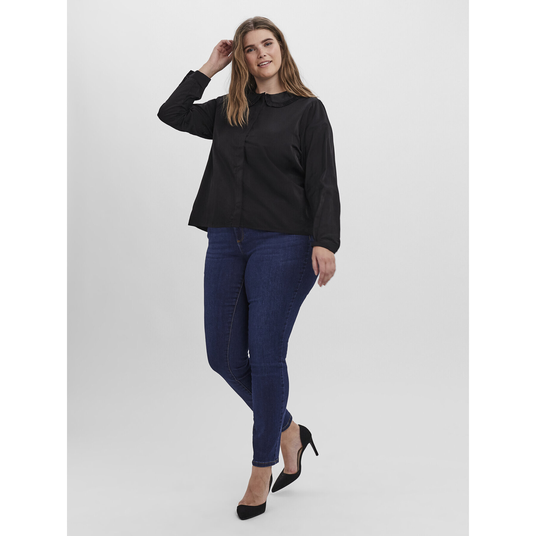 Vero Moda Curve Košeľa Manny 10259341 Čierna Regular Fit - Pepit.sk