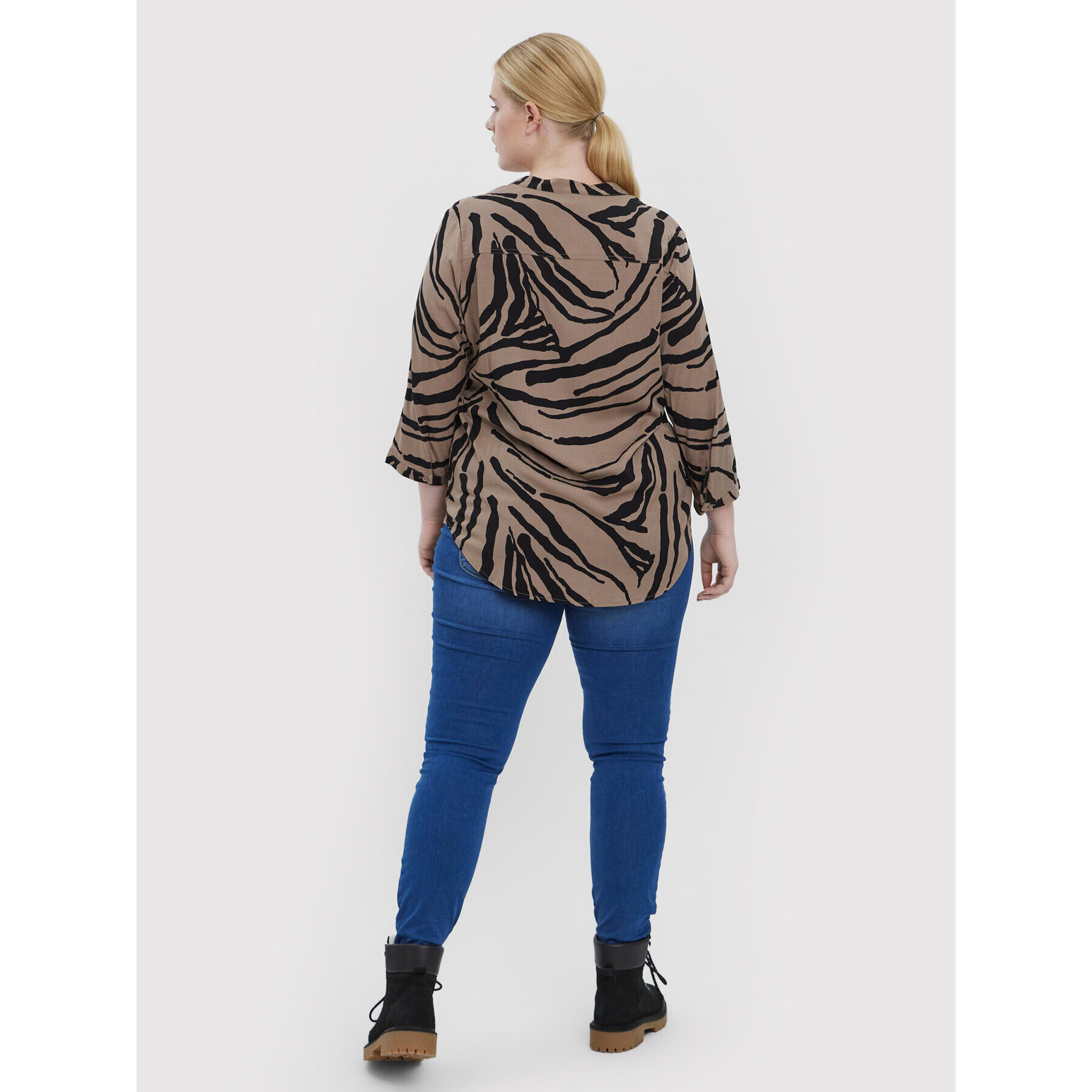 Vero Moda Curve Košeľa Zee 10257512 Hnedá Regular Fit - Pepit.sk