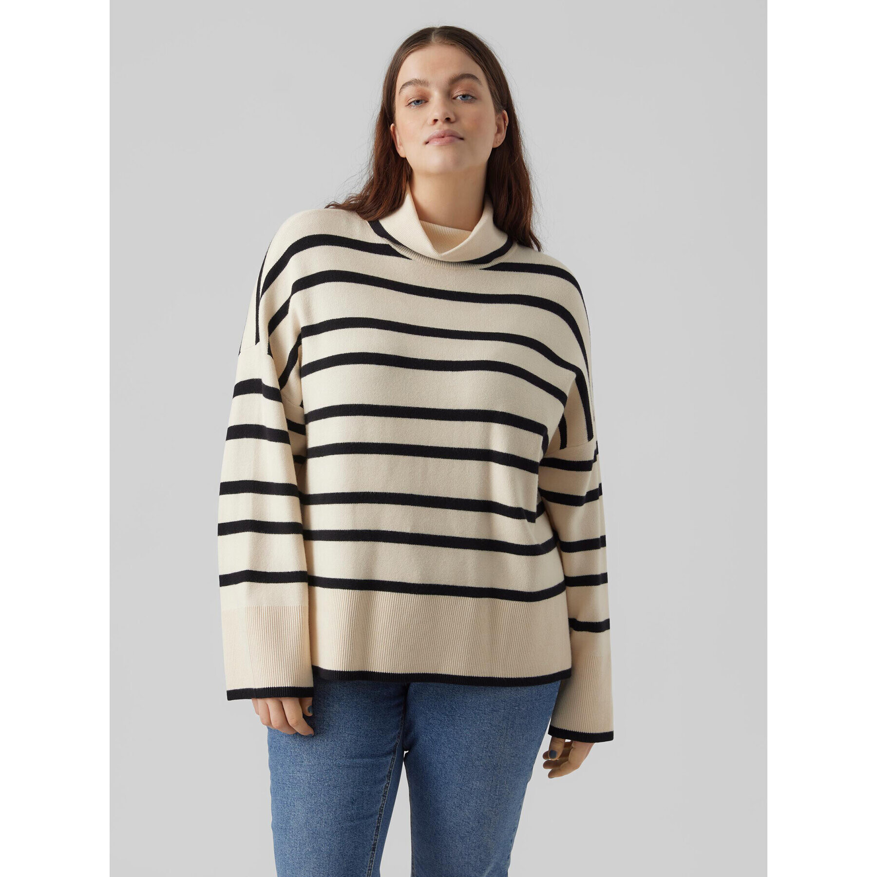 Vero Moda Curve Rolák Margaret 10279565 Béžová Curvy Fit - Pepit.sk