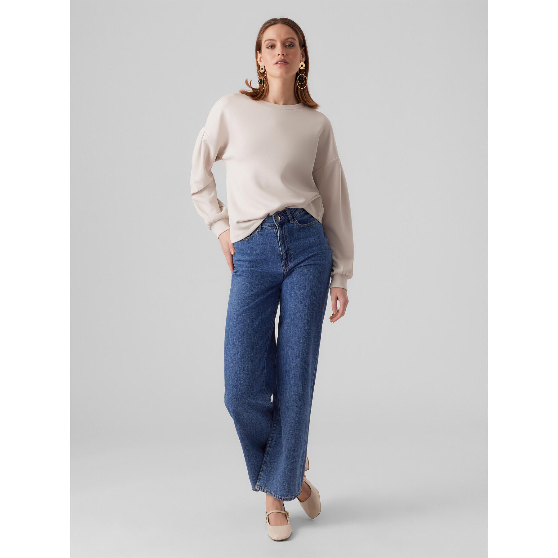 Vero Moda Mikina 10299268 Écru Regular Fit - Pepit.sk