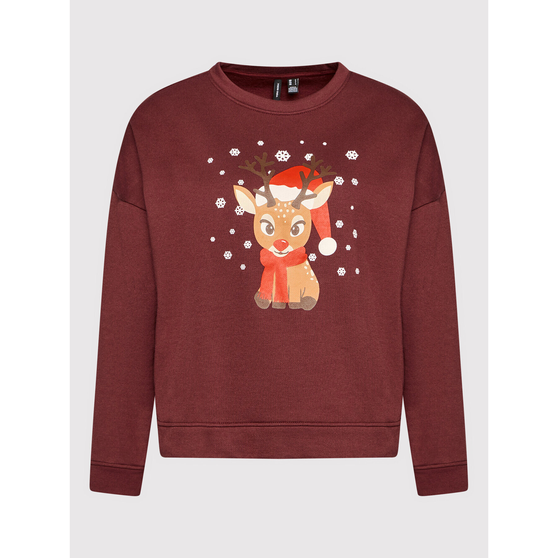 Vero Moda Mikina Reindeer 10262925 Bordová Relaxed Fit - Pepit.sk