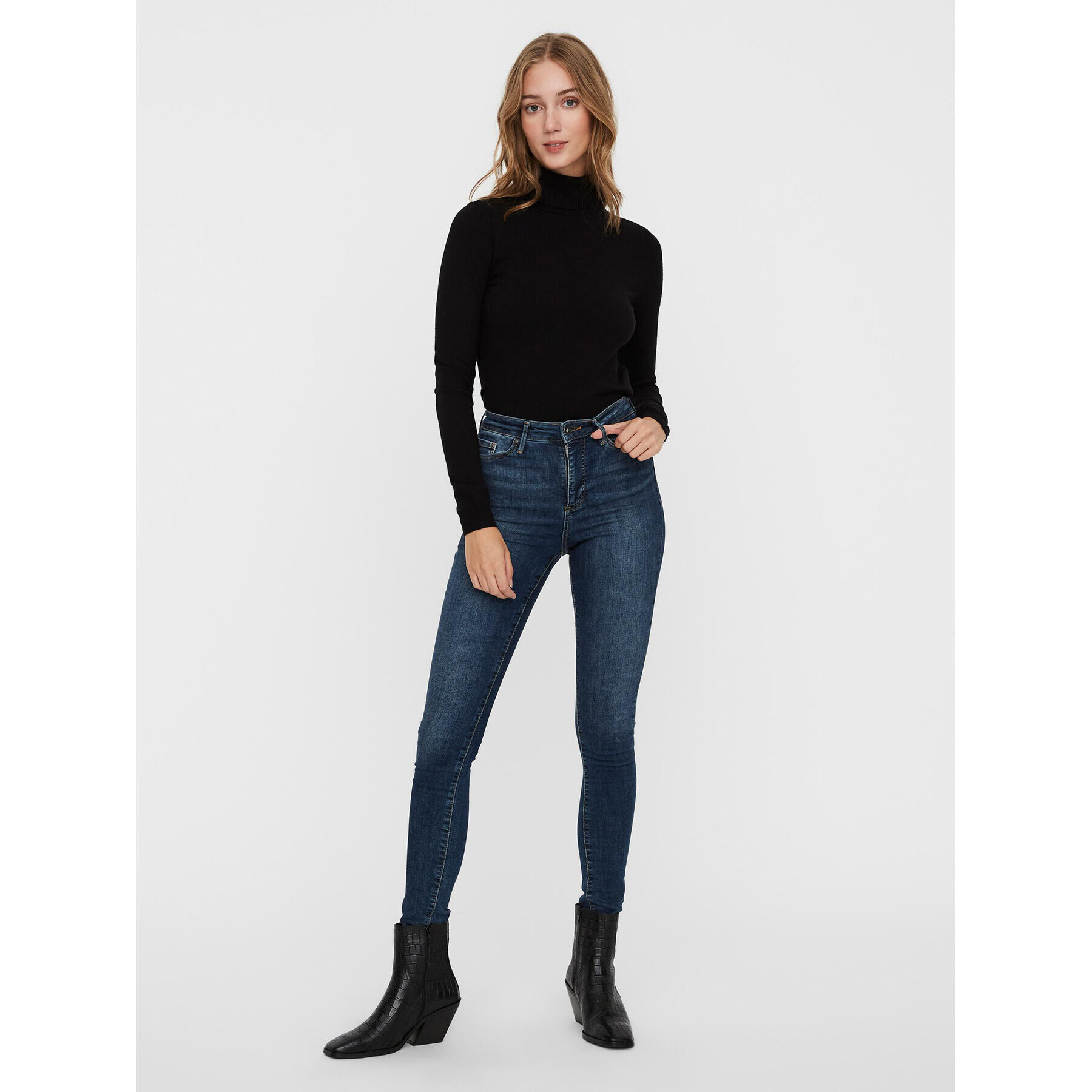 Vero Moda Rolák Happiness 10238127 Čierna Regular Fit - Pepit.sk