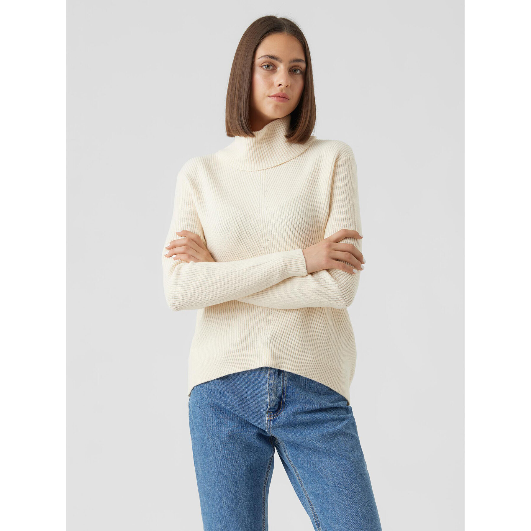 Vero Moda Rolák Holly 10268920 Écru Relaxed Fit - Pepit.sk