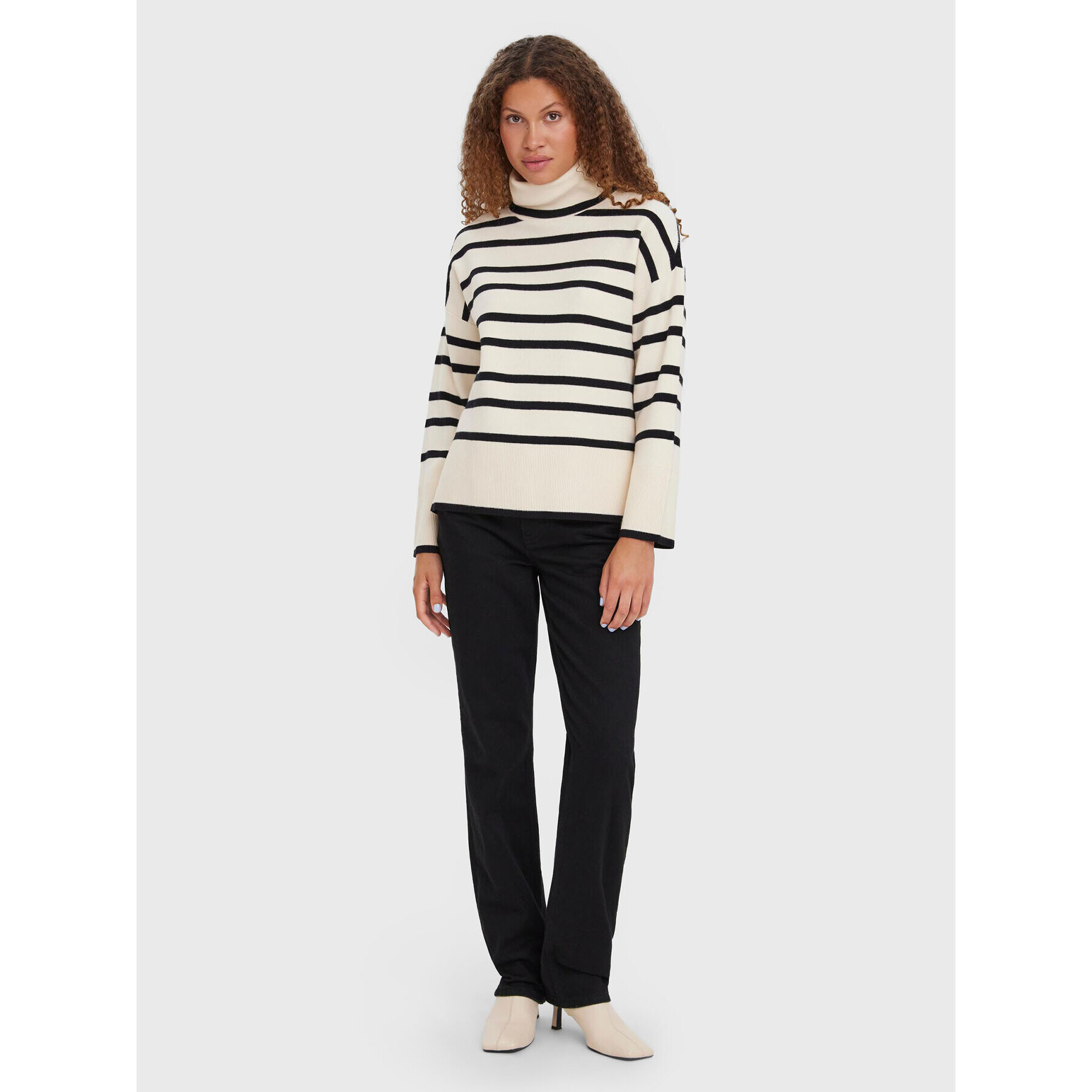 Vero Moda Rolák Saba 10272469 Écru Regular Fit - Pepit.sk