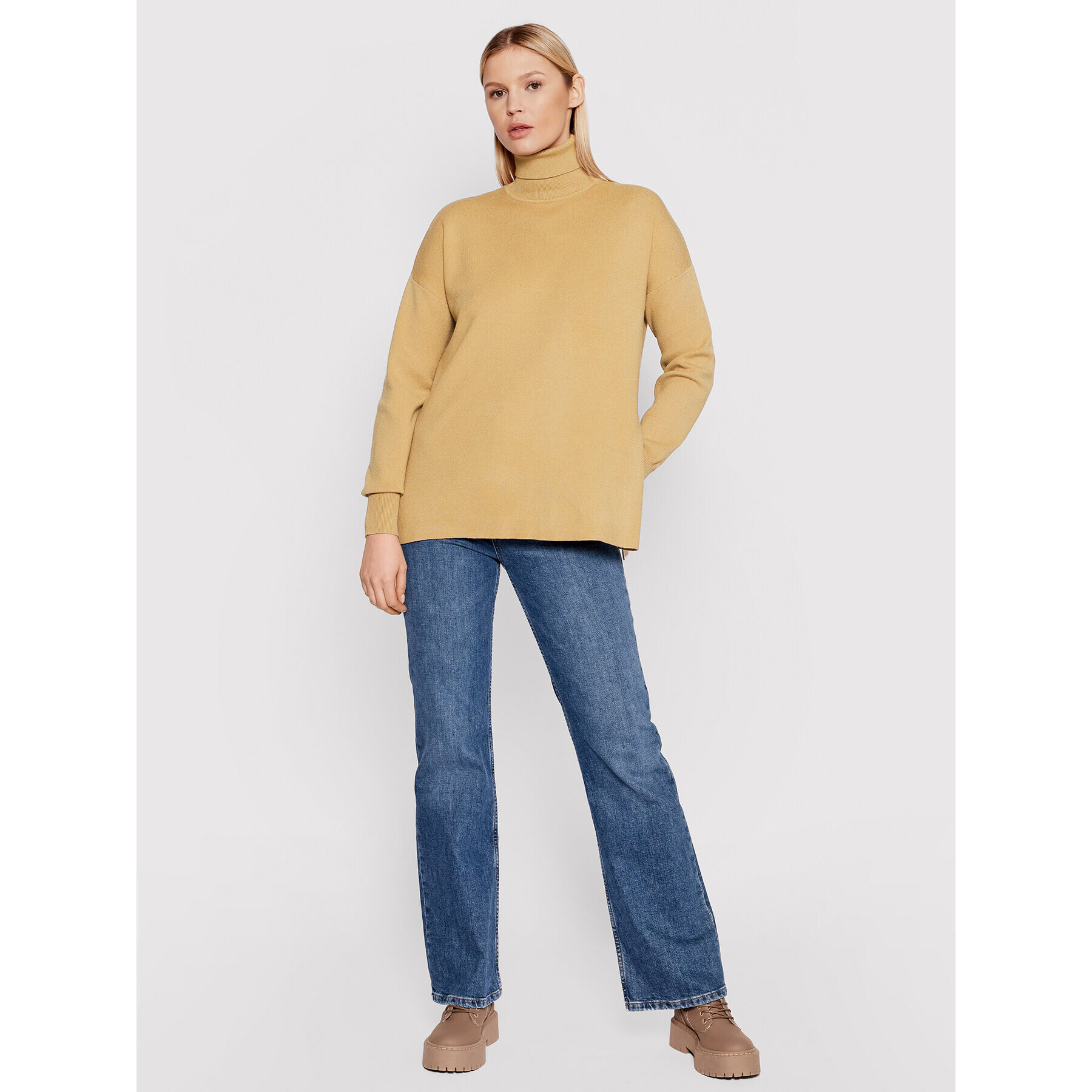 Vero Moda Rolák Salma 10257352 Béžová Relaxed Fit - Pepit.sk