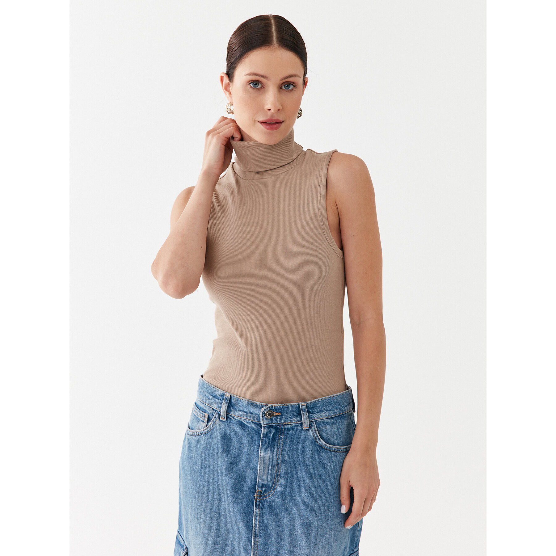 Vero Moda Rolák Vita 10271194 Béžová Slim Fit - Pepit.sk