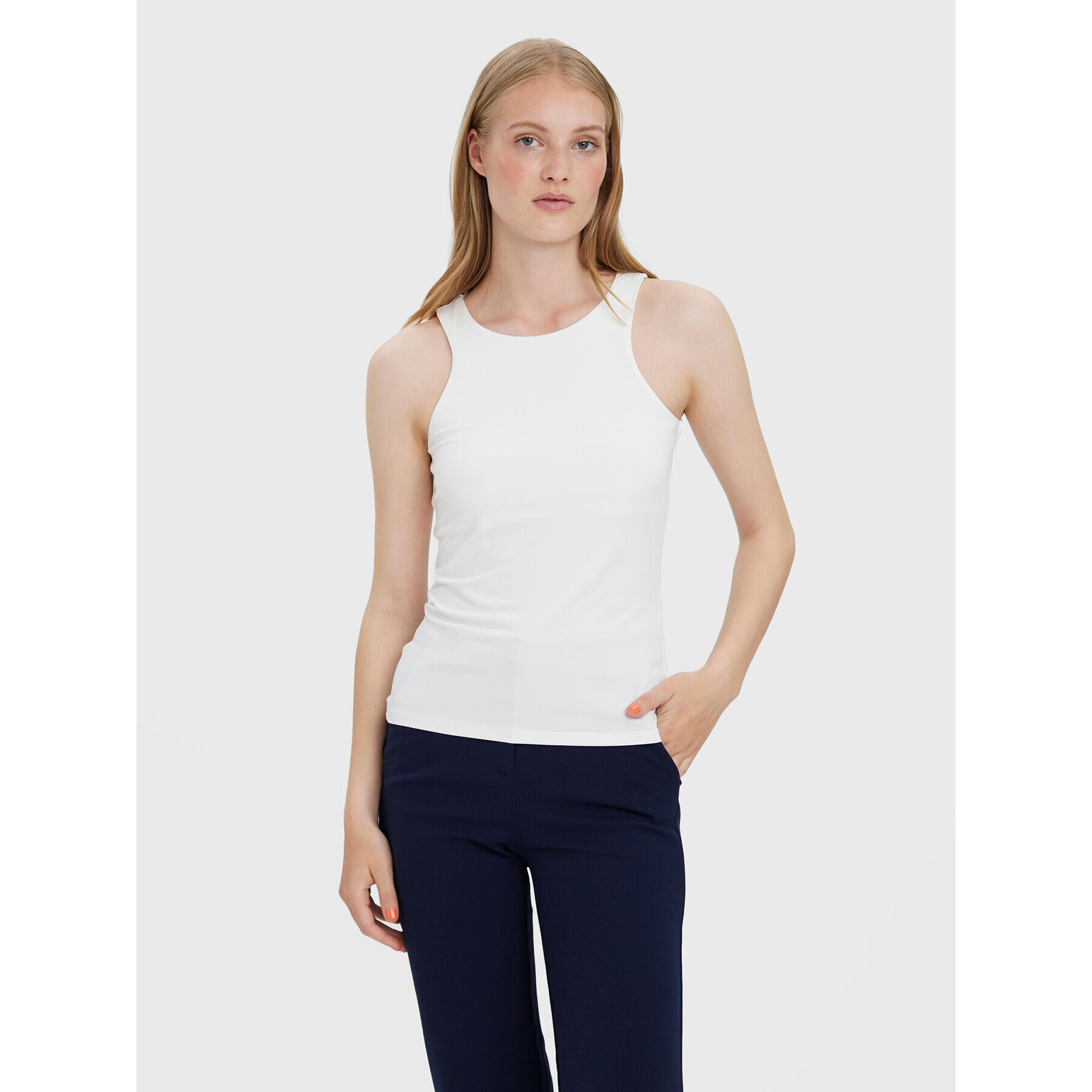 Vero Moda Top Bianca 10279787 Biela Slim Fit - Pepit.sk