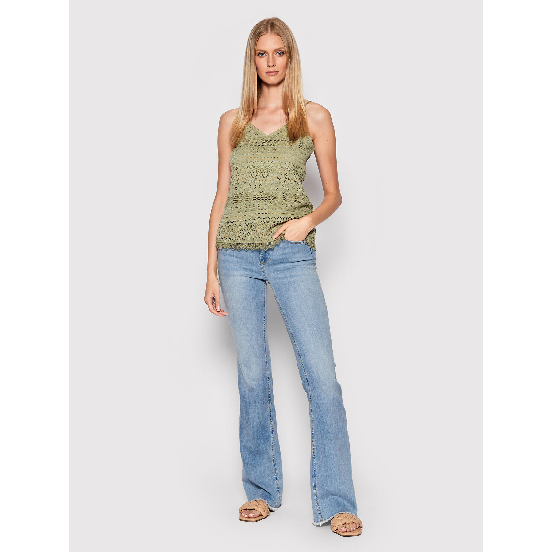 Vero Moda Top Honey 10190150 Zelená Regular Fit - Pepit.sk