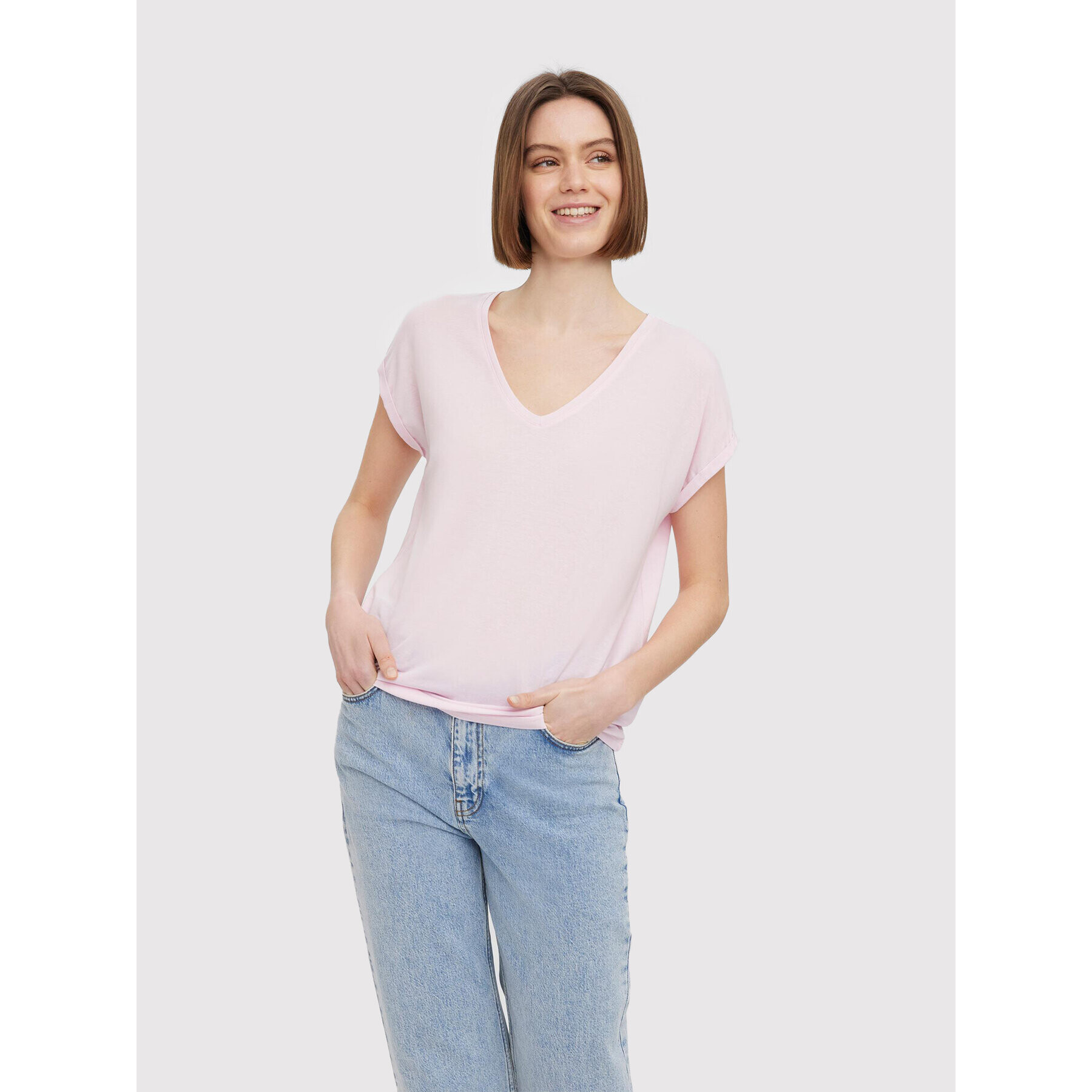 Vero Moda Tričko Ava 10231343 Ružová Regular Fit - Pepit.sk