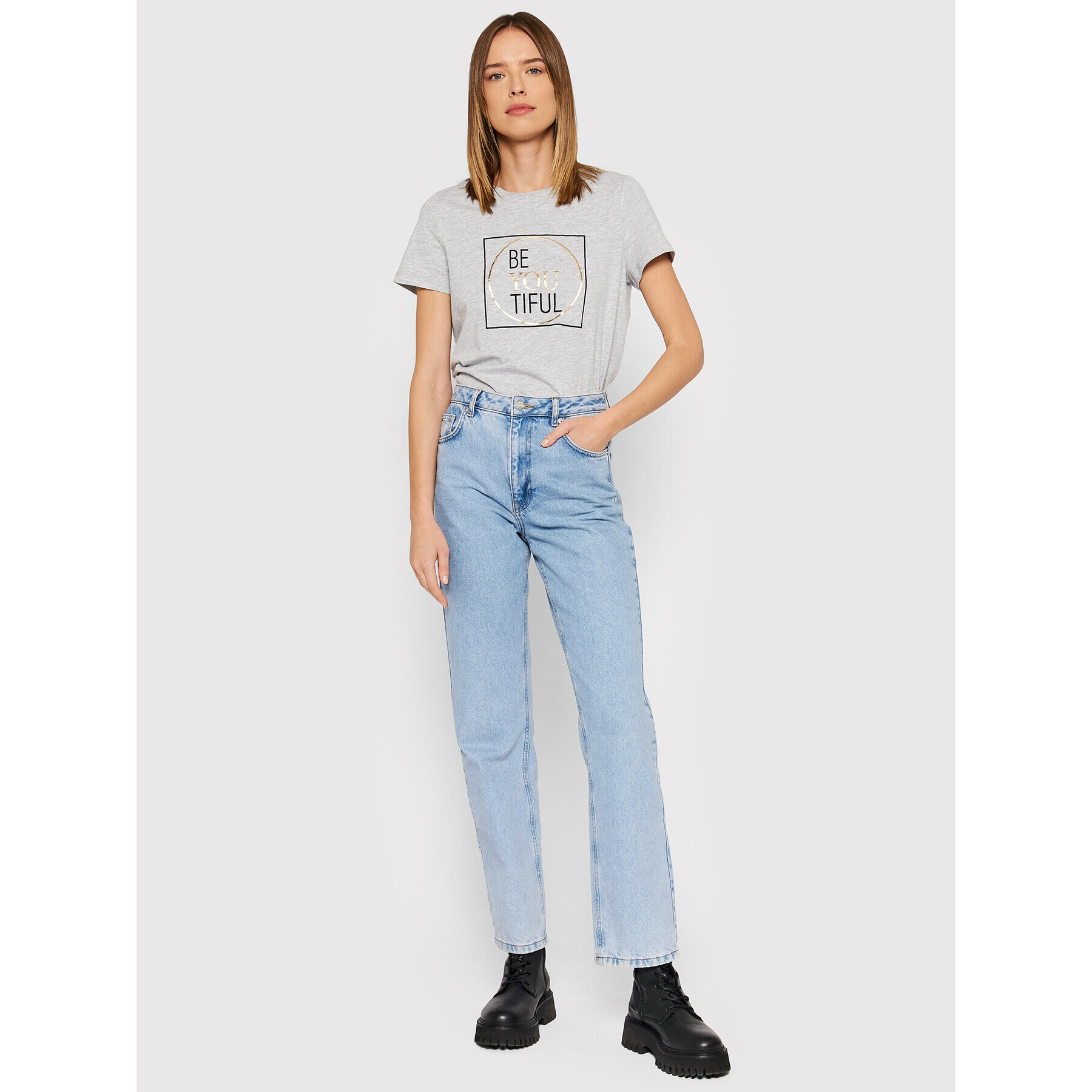 Vero Moda Tričko Be You 10262920 Sivá Regular Fit - Pepit.sk