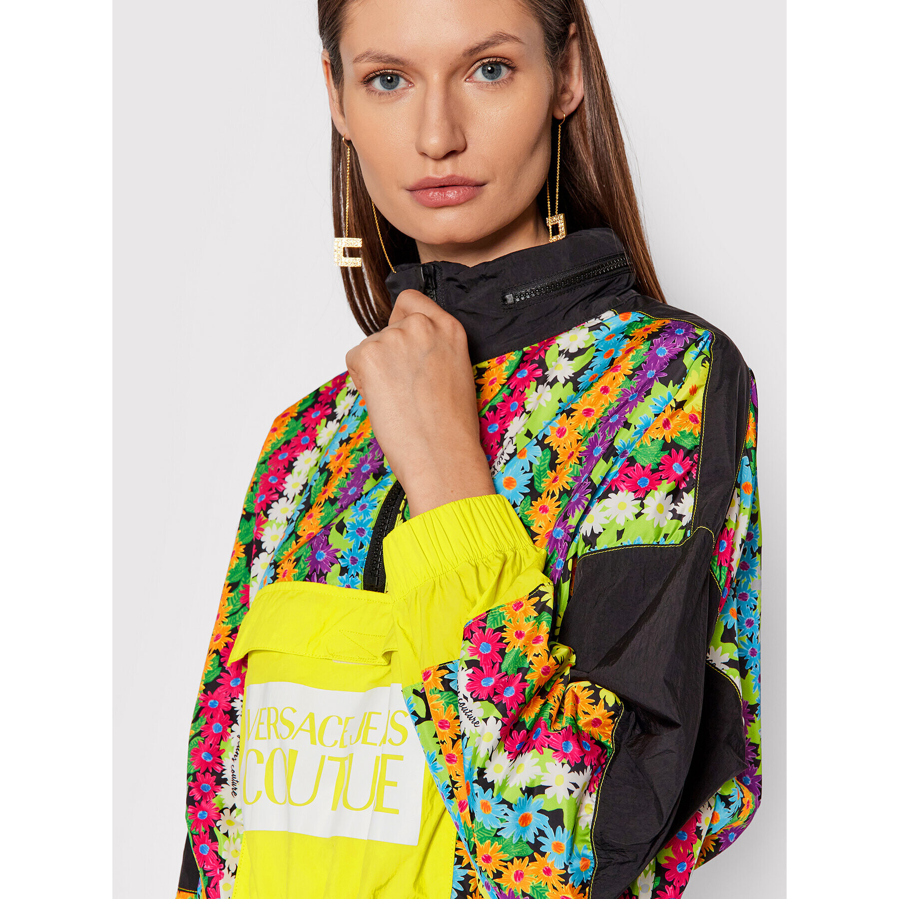 Versace Jeans Couture Bunda anorak Printed Fleur 71HAS400 Farebná Regular Fit - Pepit.sk