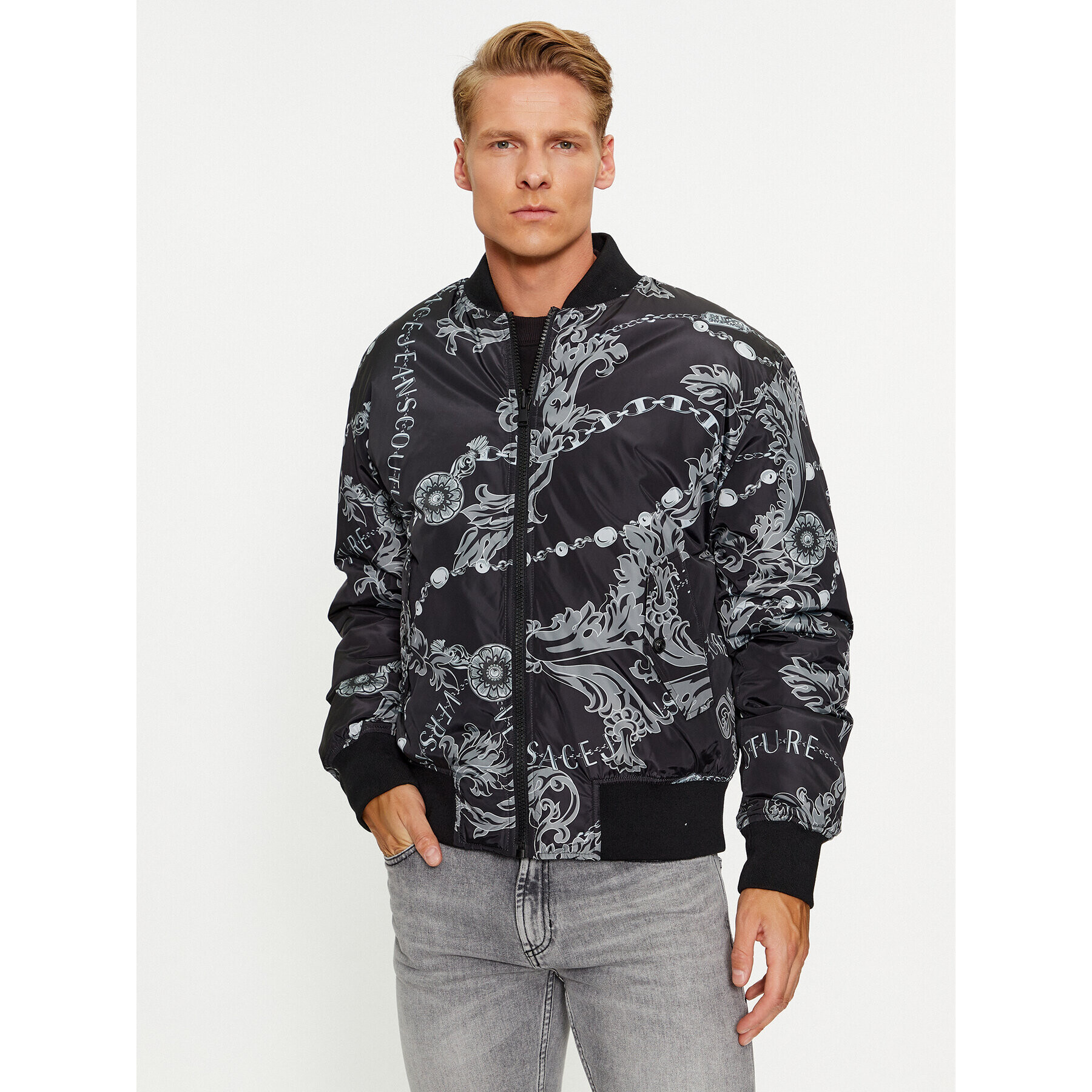 Versace Jeans Couture Bundy bomber 75GASD04 Čierna Regular Fit - Pepit.sk