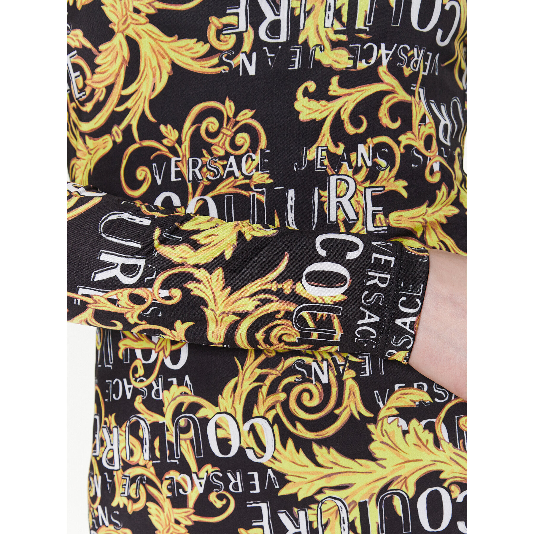 Versace Jeans Couture Každodenné šaty Print Logo 74HAO938 Čierna Slim Fit - Pepit.sk