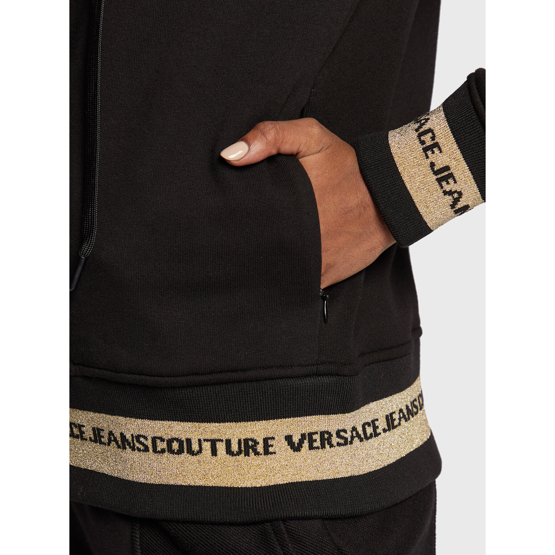 Versace Jeans Couture Mikina 73HAIT07 Čierna Regular Fit - Pepit.sk