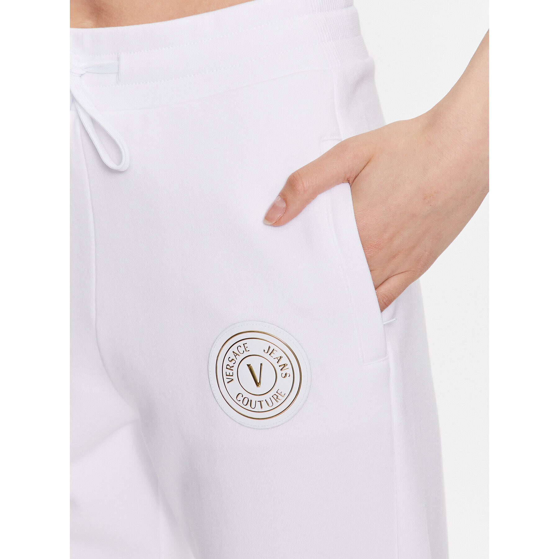 Versace Jeans Couture Teplákové nohavice 74HAAY01 Biela Regular Fit - Pepit.sk