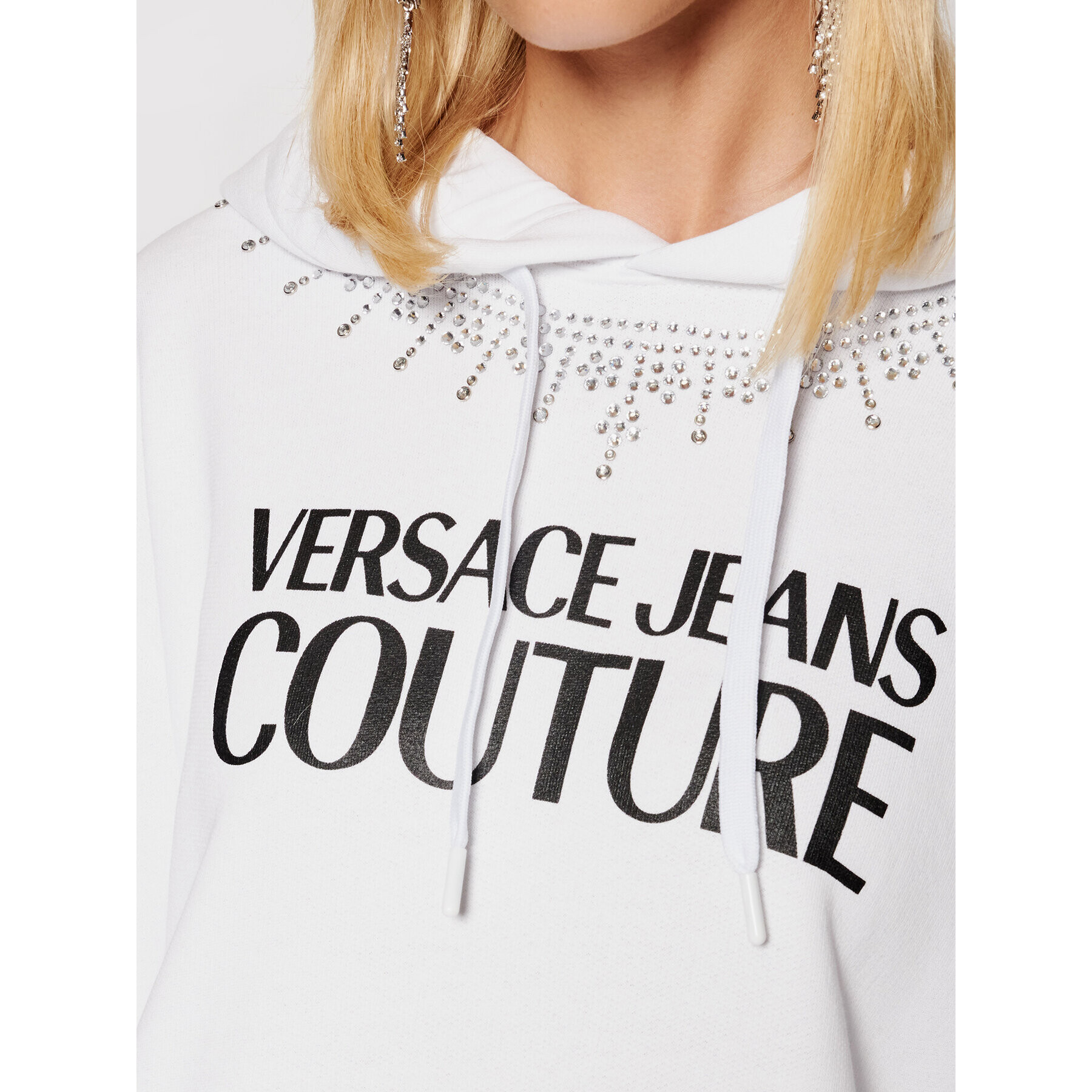 Versace Jeans Couture Úpletové šaty Crystal 71HAIG03 Biela Boxy Fit - Pepit.sk